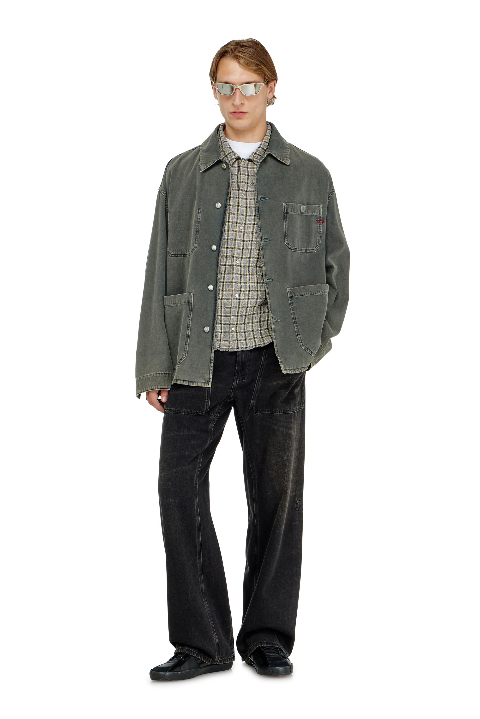Diesel - S-SEERK, Man's Check shirt with seersucker effect in null - 2