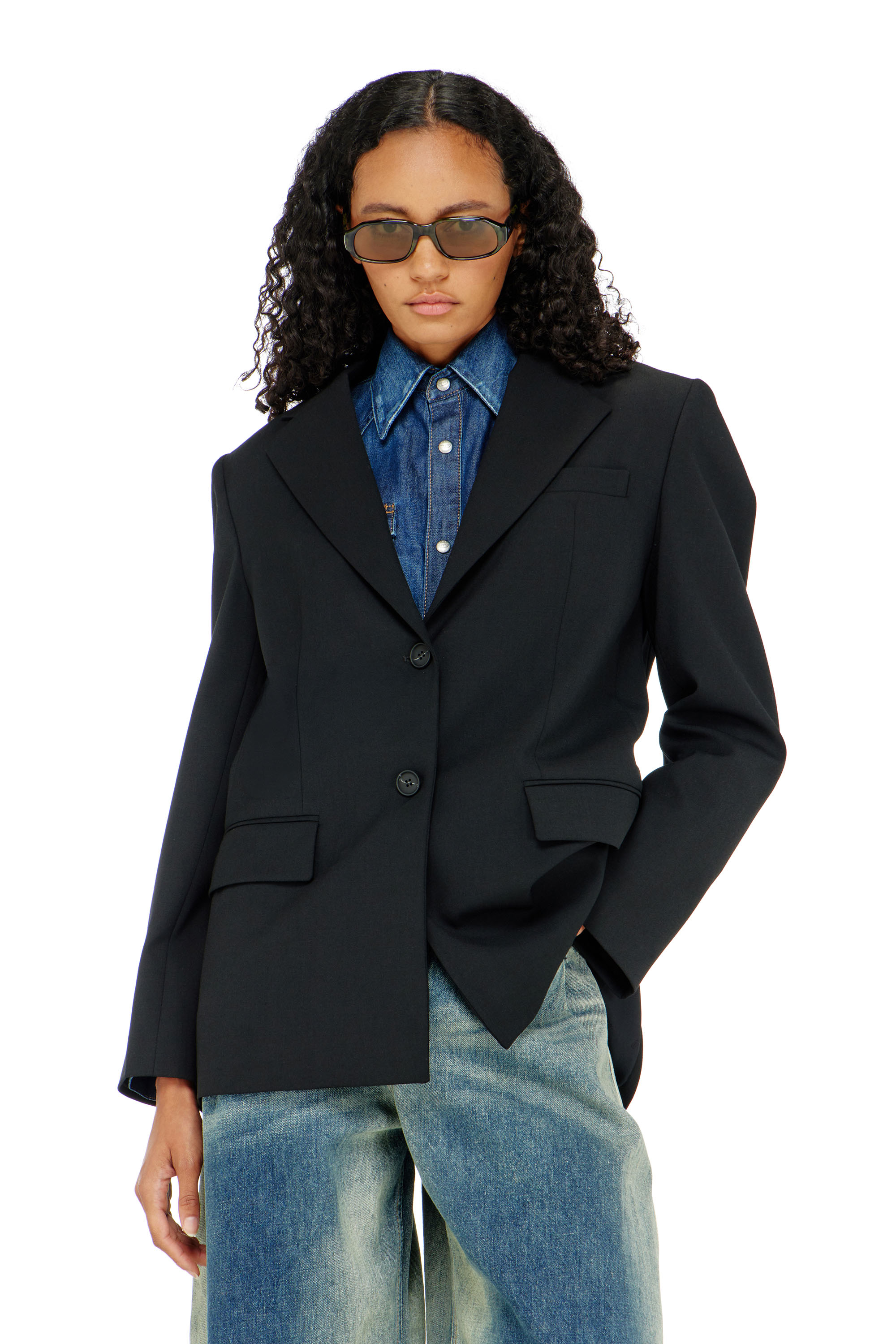 Diesel - G-KESS-R1, Blazer in misto lana Donna in Nero - 1
