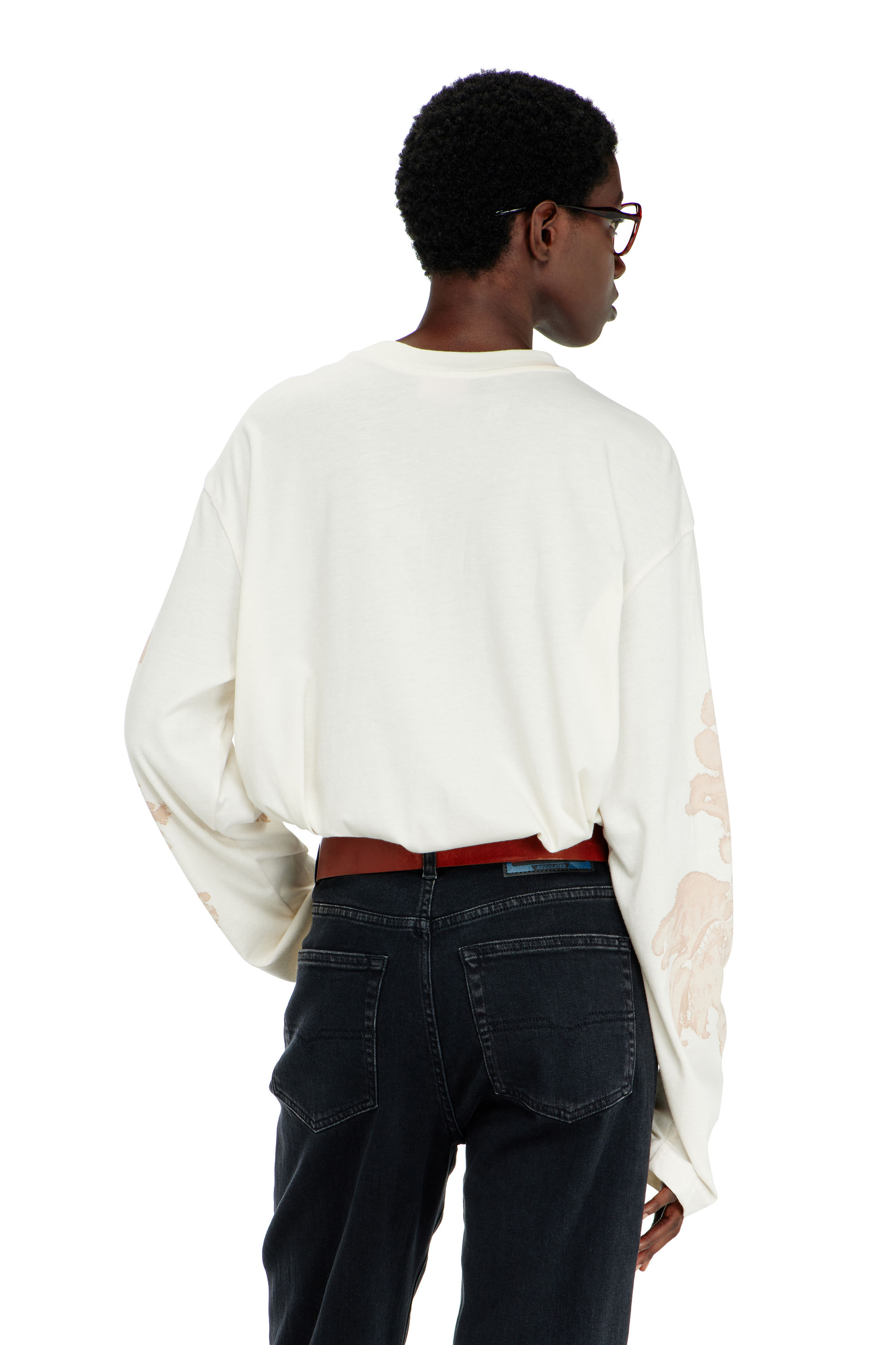 Diesel - T-HILARY-LS-AA1, T-shirt a manica lunga in cotone con stampa grafica Donna in Multicolor - 4