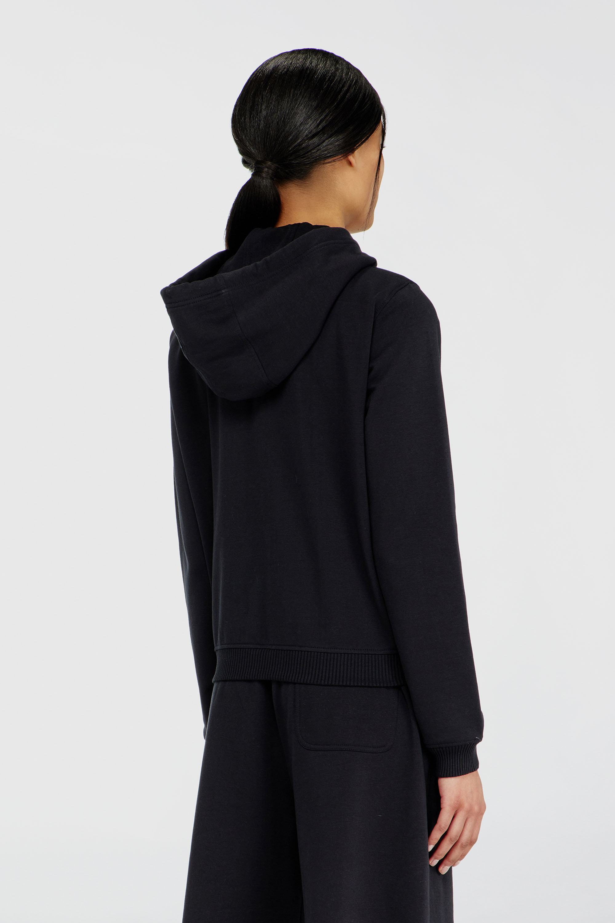 Diesel - HARRIET-D-CORE, Felpa con cappuccio in misto cotone smerigliato Donna in Nero - 4