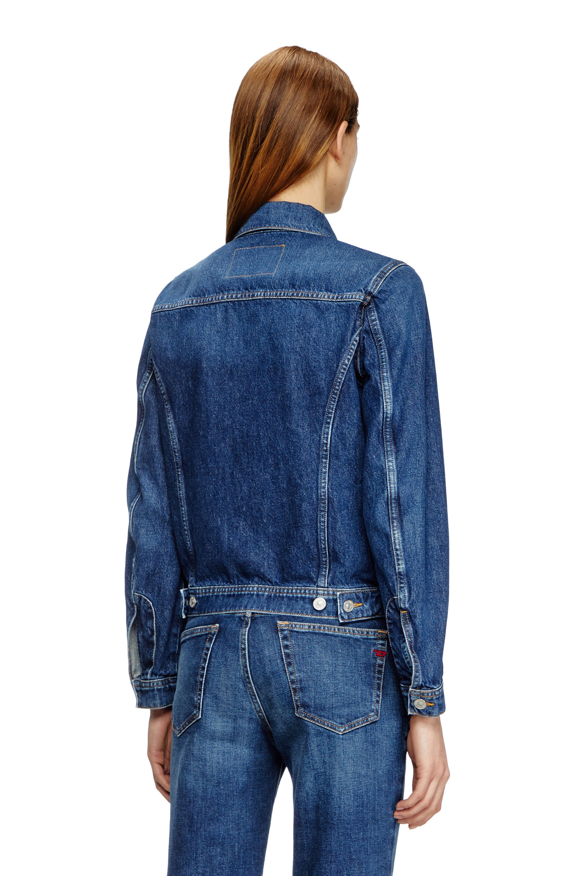 Diesel - DE-BONNY, Woman's Trucker jacket in denim in Dark Blue - 4