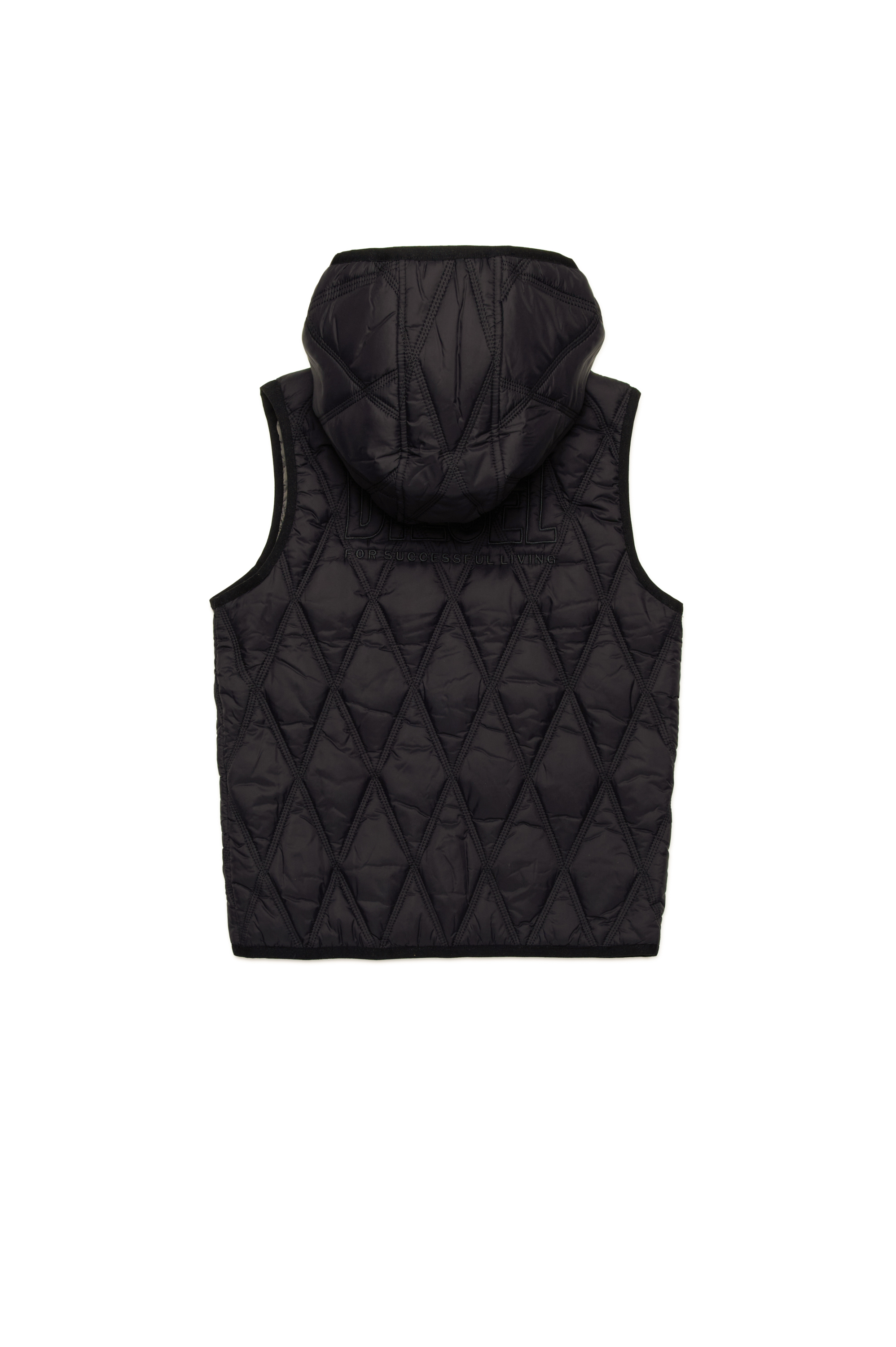 Diesel - JFOSSIR, Gilet trapuntato leggero con cappuccio Unisex in Nero - 2