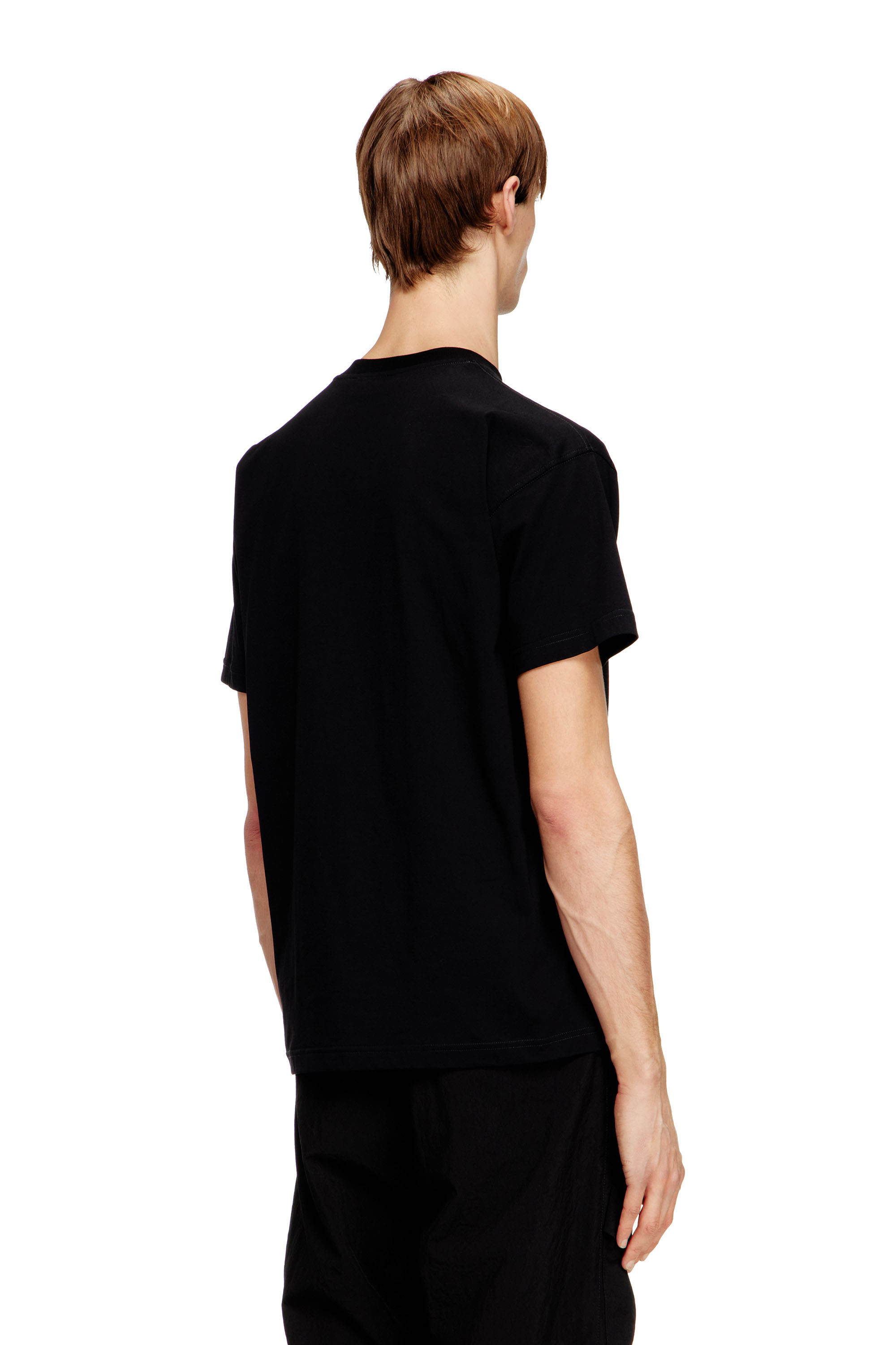 Diesel - T-NORM-V16, T-shirt regular in cotone con ricamo Diesel Uomo in Nero - 4