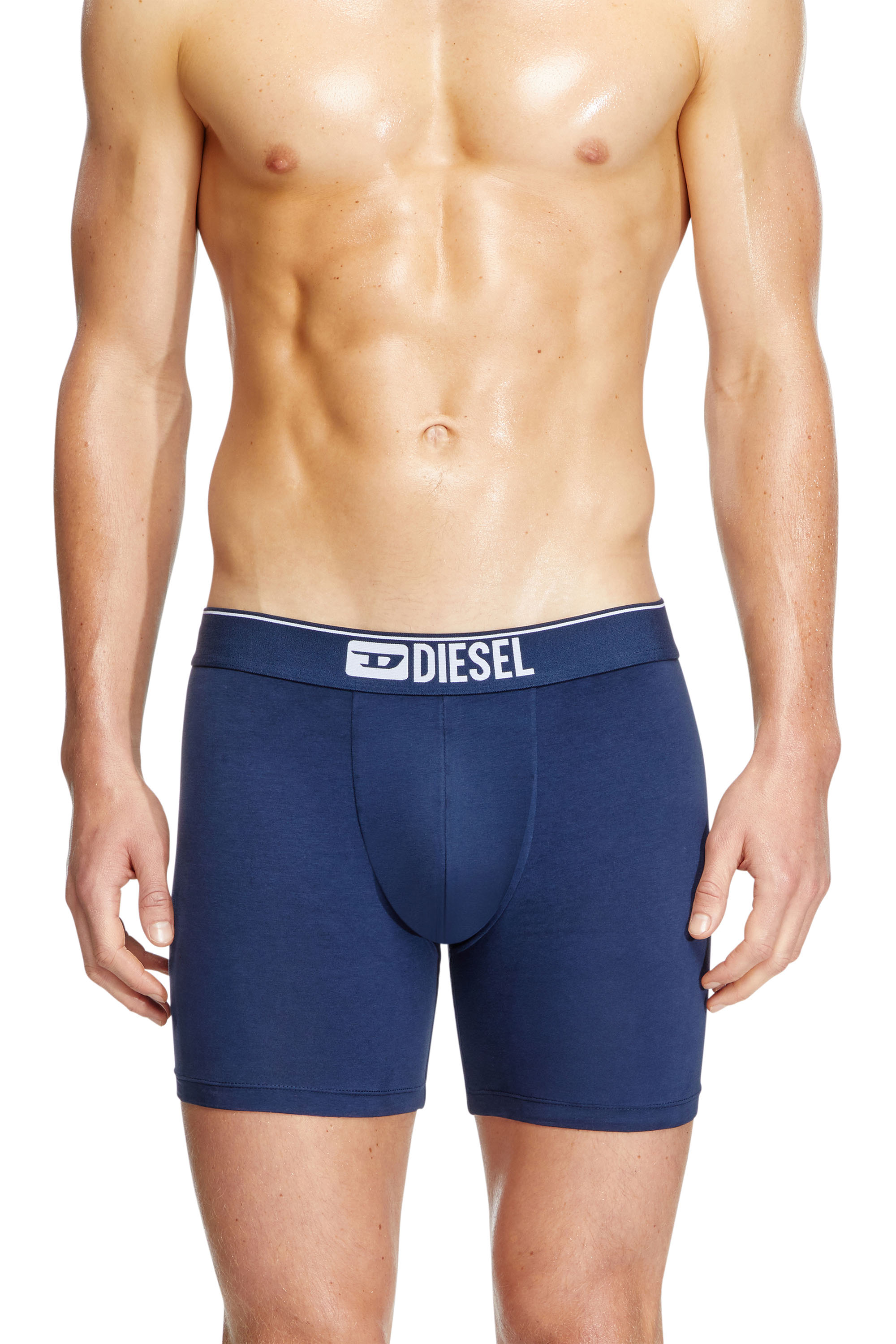 Diesel - MAX-3PACK, Man's Stretch cotton boxer briefs in Blue/Black - 2