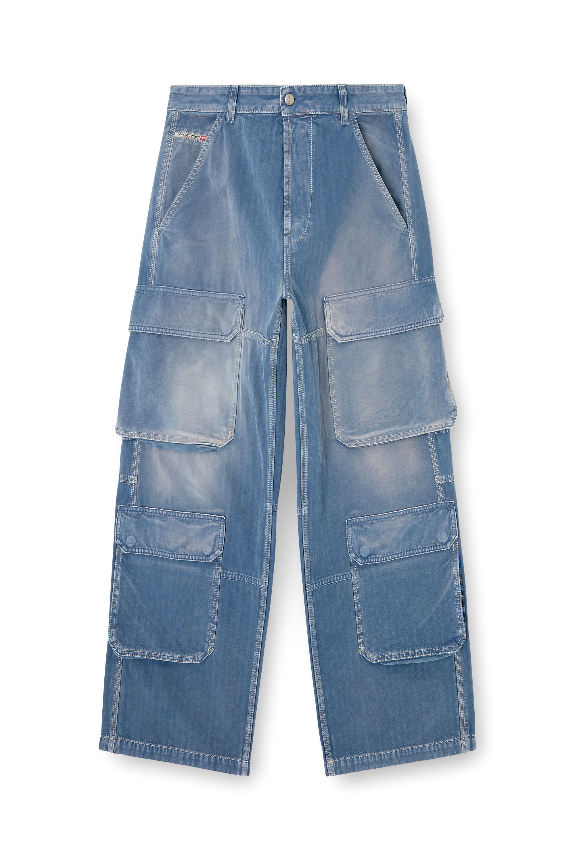 Diesel - Relaxed Jeans D-Touch 09M93 Uomo, Blu medio - Image 3