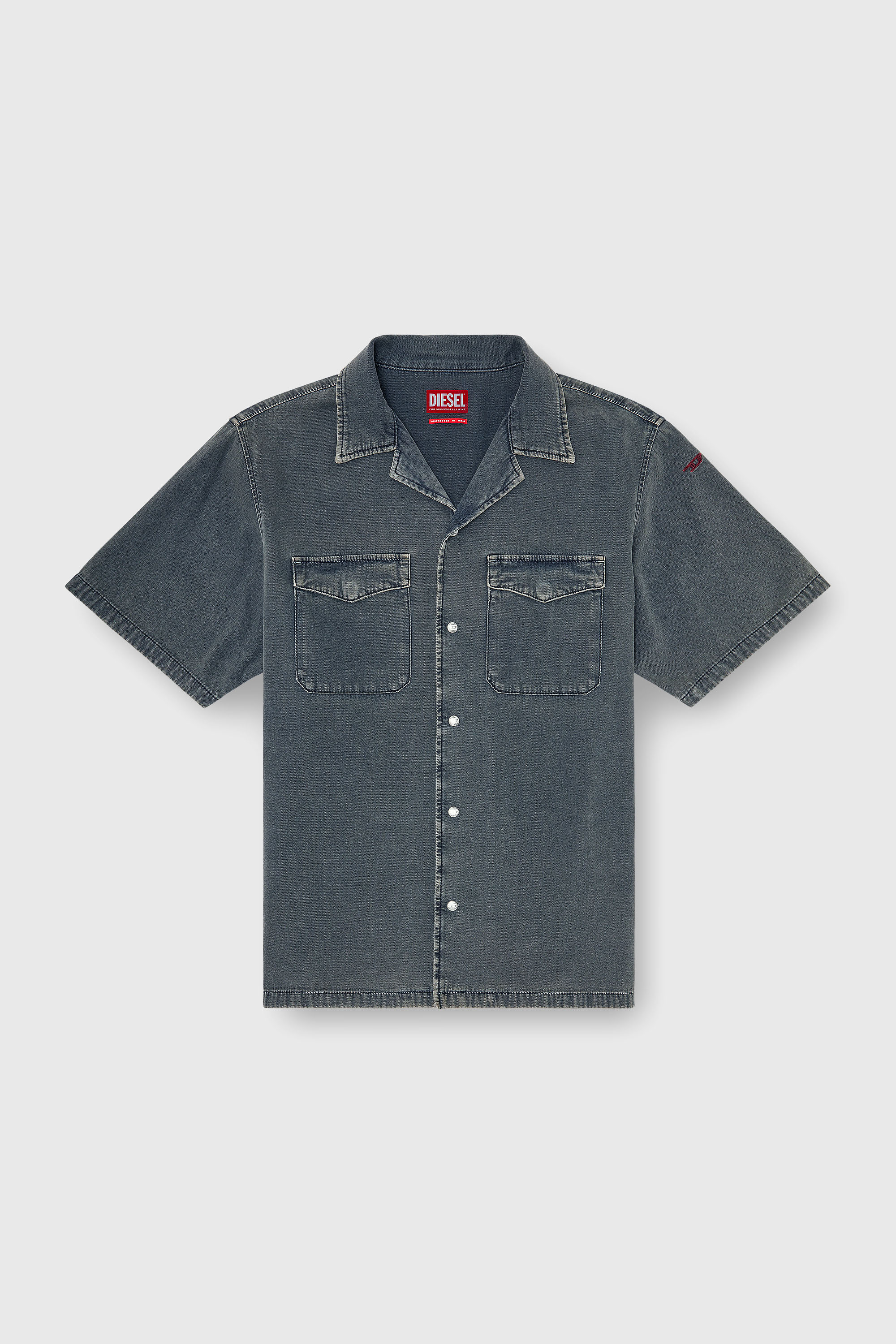 Diesel - D-NABIL-P, Camicia bowling in denim colorato Uomo in Grigio - 2