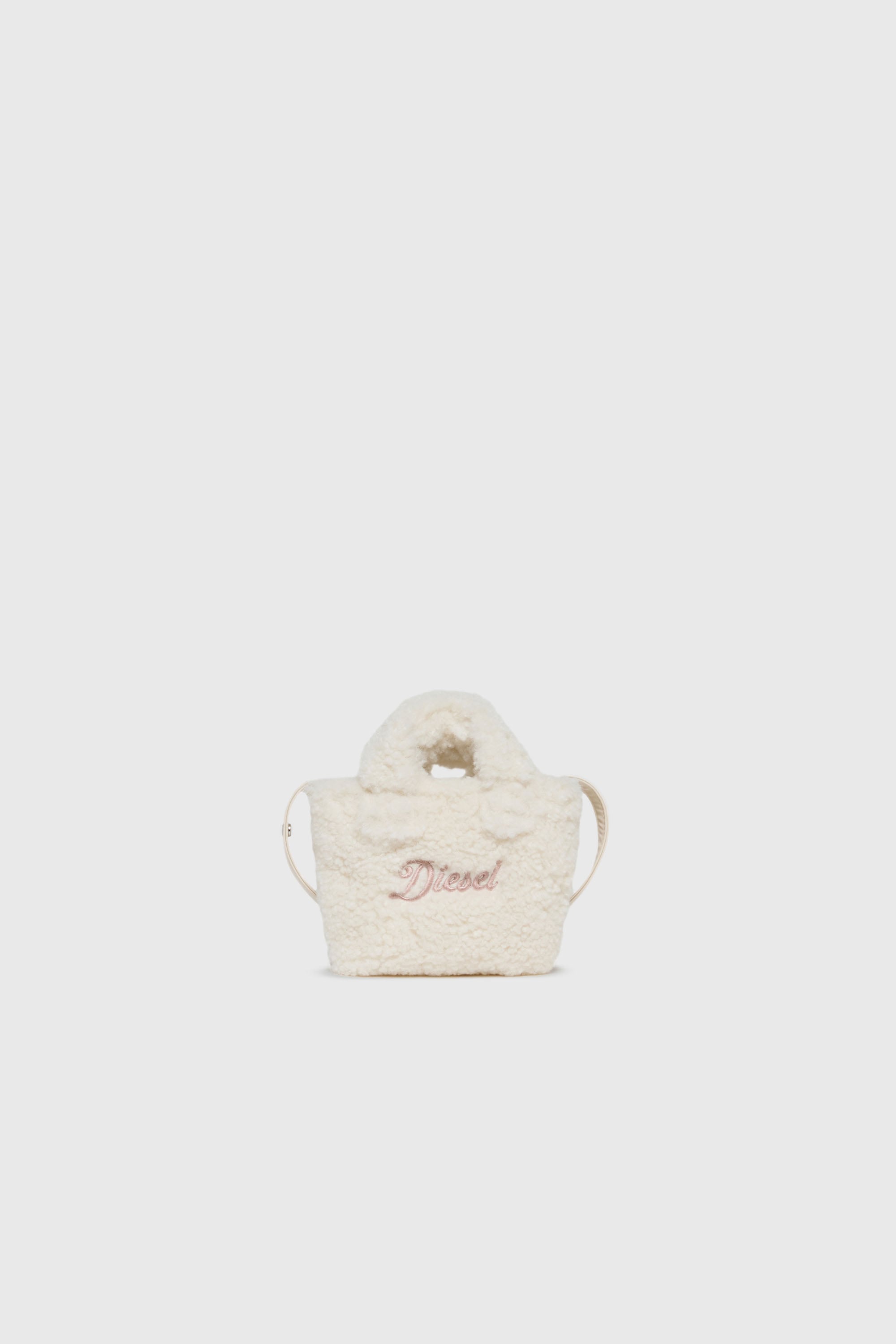 Diesel - WIXIT, WIXIT - Mini bag in teddy fleece Donna in Bianco - 1