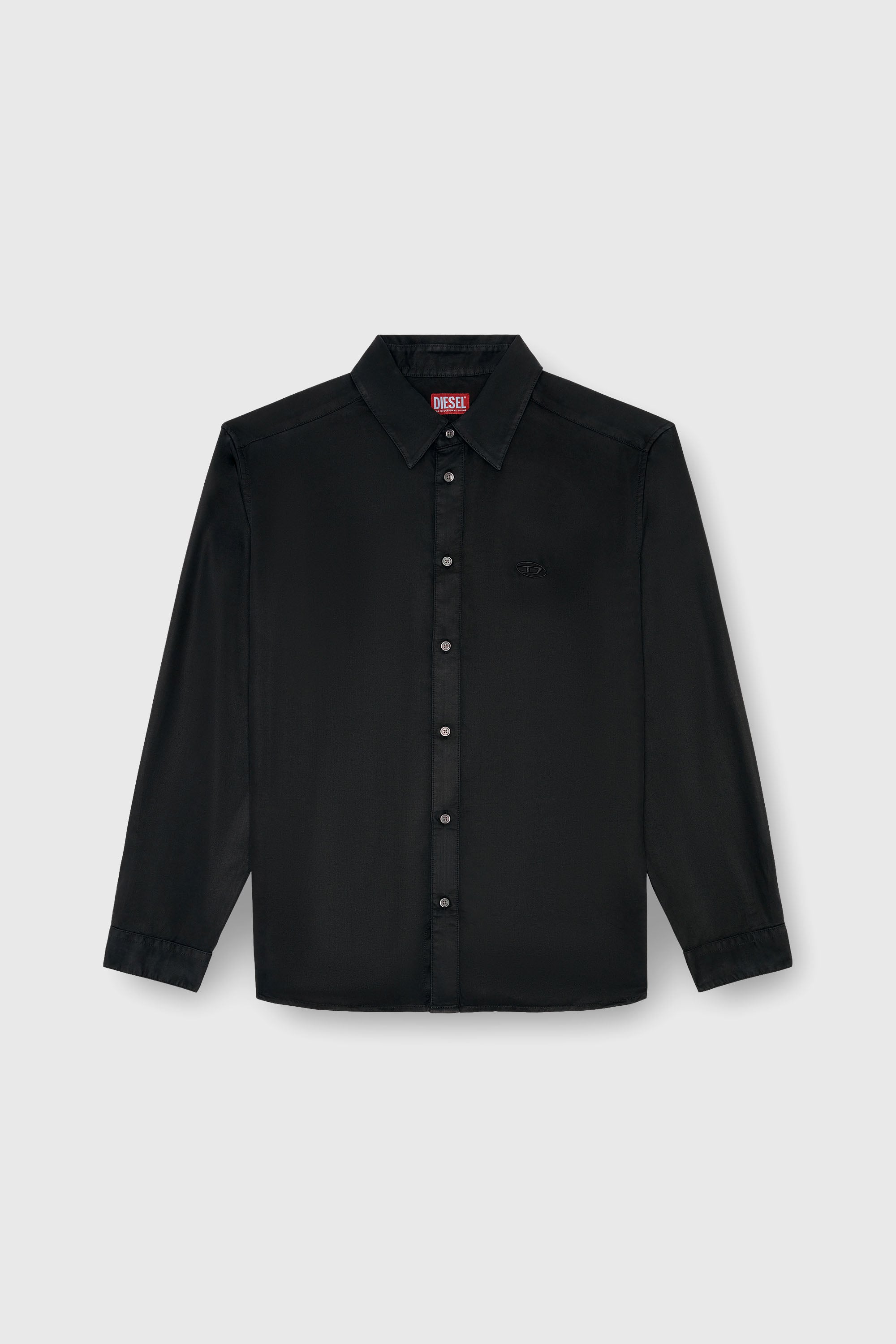 Diesel - S-SIMPLY-C, Camicia fluida con ricamo logo Uomo in Nero - 2