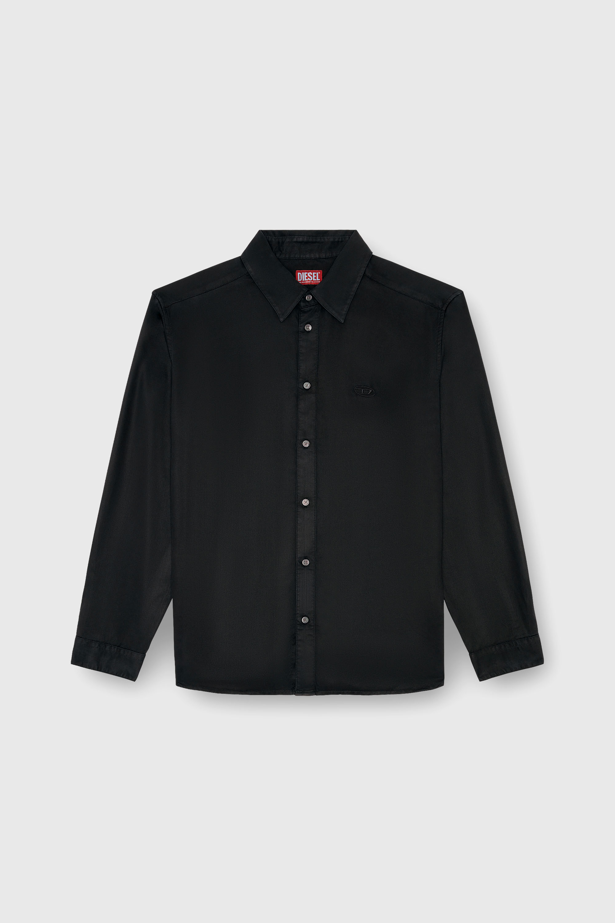 Diesel - S-SIMPLY-C, Camicia fluida con ricamo logo Uomo in Nero - 2