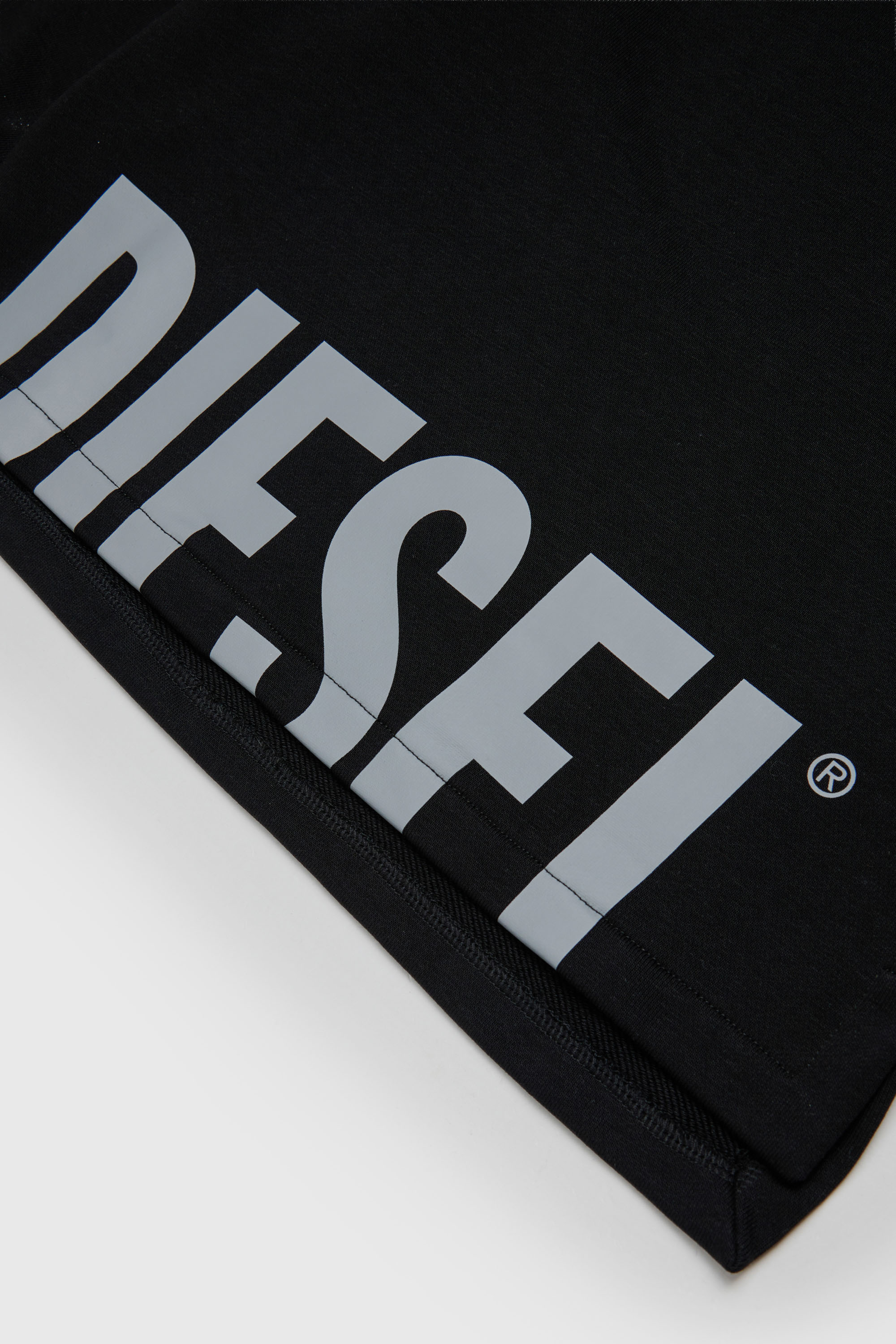 Diesel - SRES OVER, Felpa cut-off con stampa logo Uomo in Nero - 4