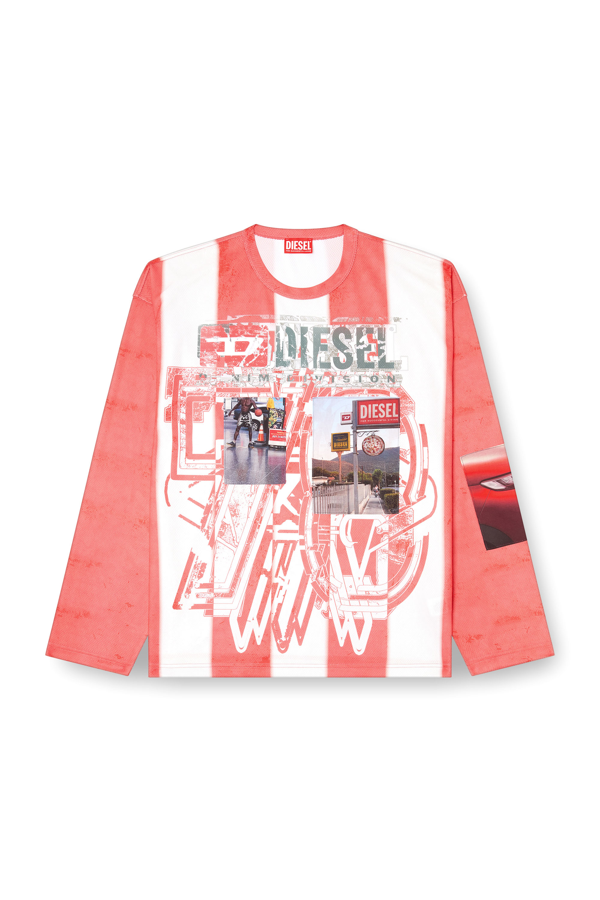 Diesel - T-RUBY, T-shirt a manica lunga con patch fotografiche Uomo in Multicolor - 2