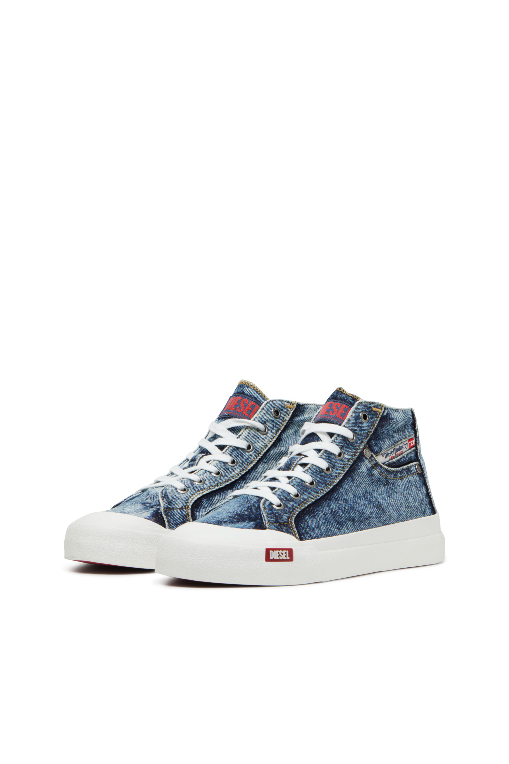 Diesel - S-ATHOS NMD MID, S-Athos-Sneaker high-top in denim con taschino Uomo in Blu - 8