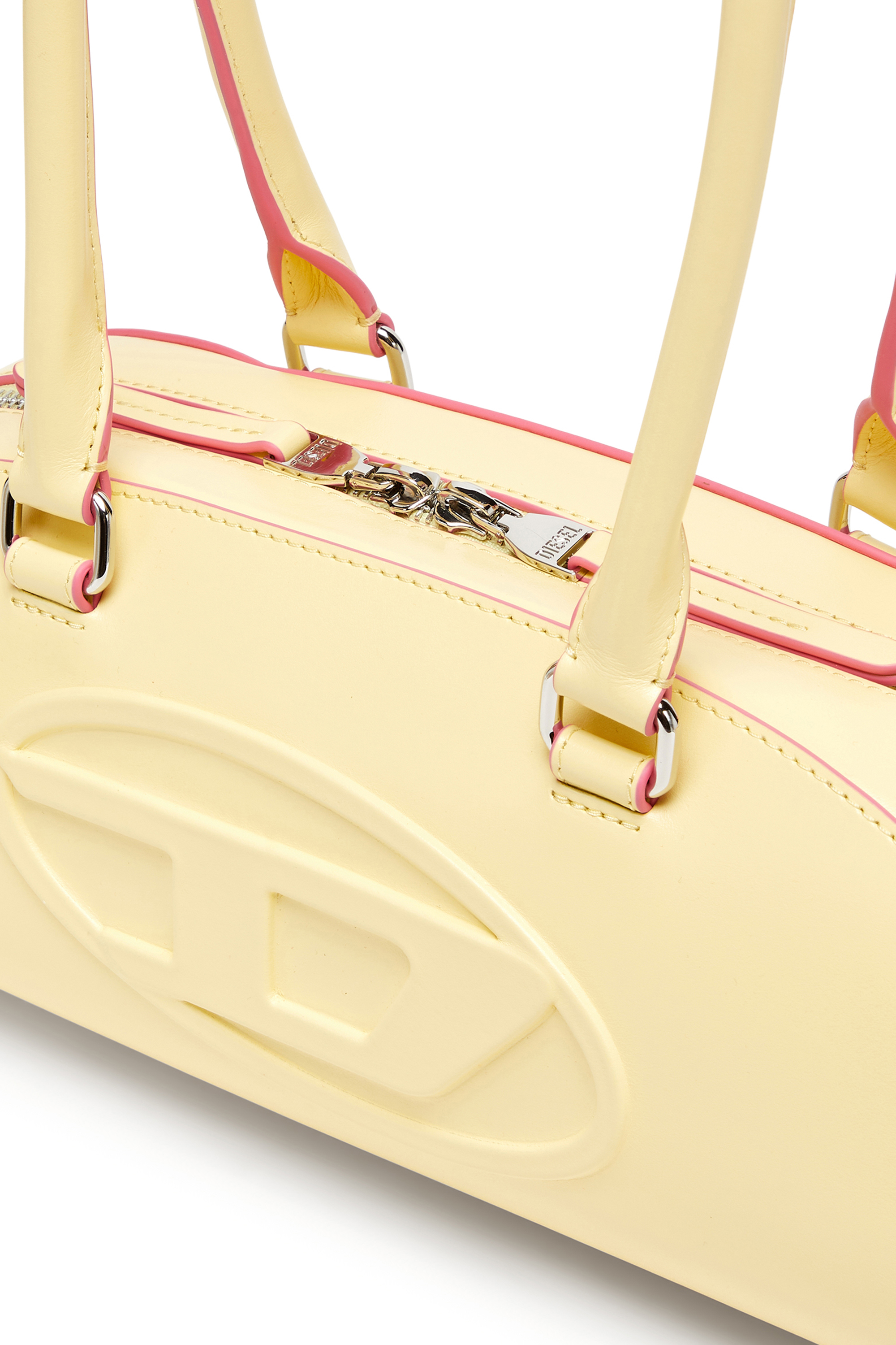 Diesel - 1DR DOME SHOULDER EW, 1DR Dome - Borsa bowling rettangolare in pelle Donna in Giallo - 5