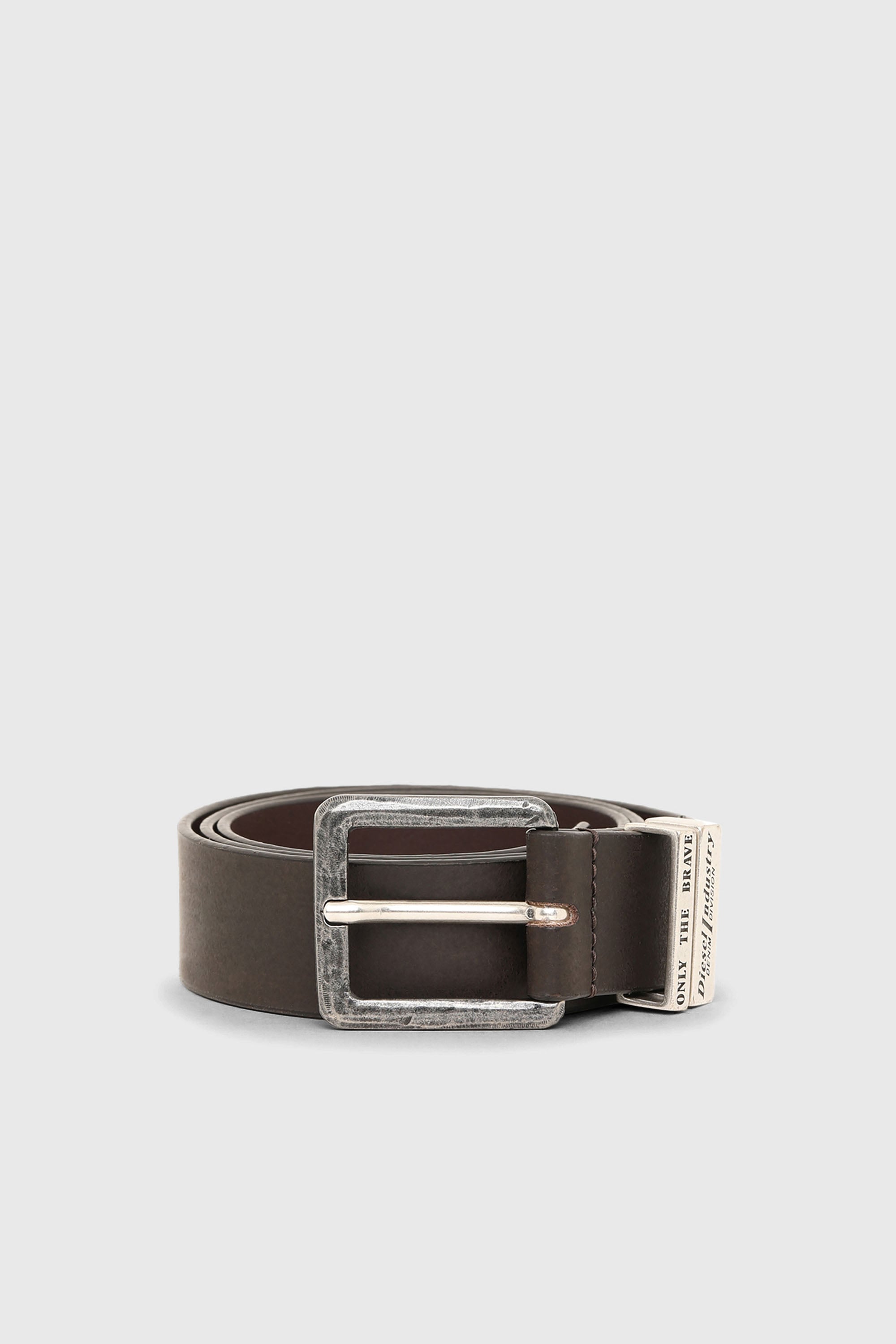Diesel - B-GUARANTEE-A, Cintura 3.4 cm in pelle con dettagli bruniti Uomo in Marrone - 1