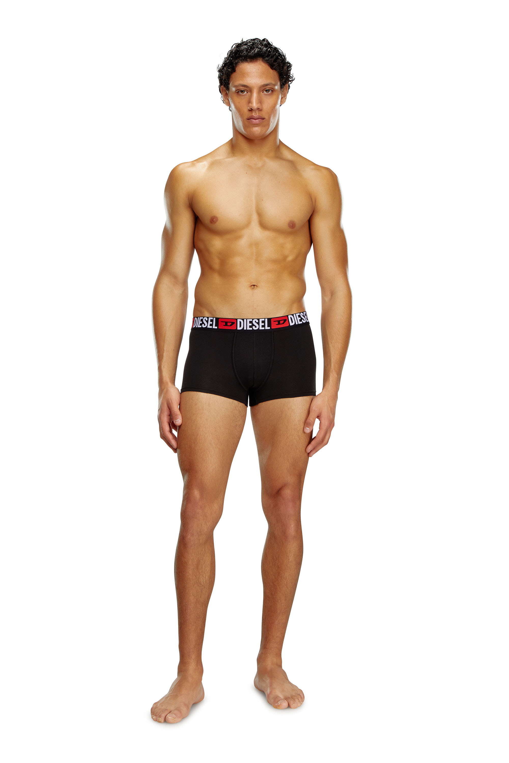 Diesel - UMBX-DAMIENTHREEPACK, Set di tre boxer con elastico in vita con logo all-over Uomo in Nero - 1