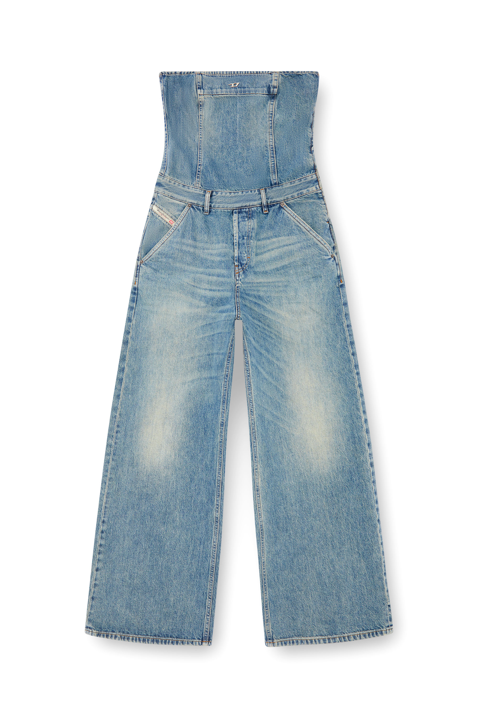 Diesel - DE-BRIDE, Tuta a fascia in denim Donna in Blu - 5