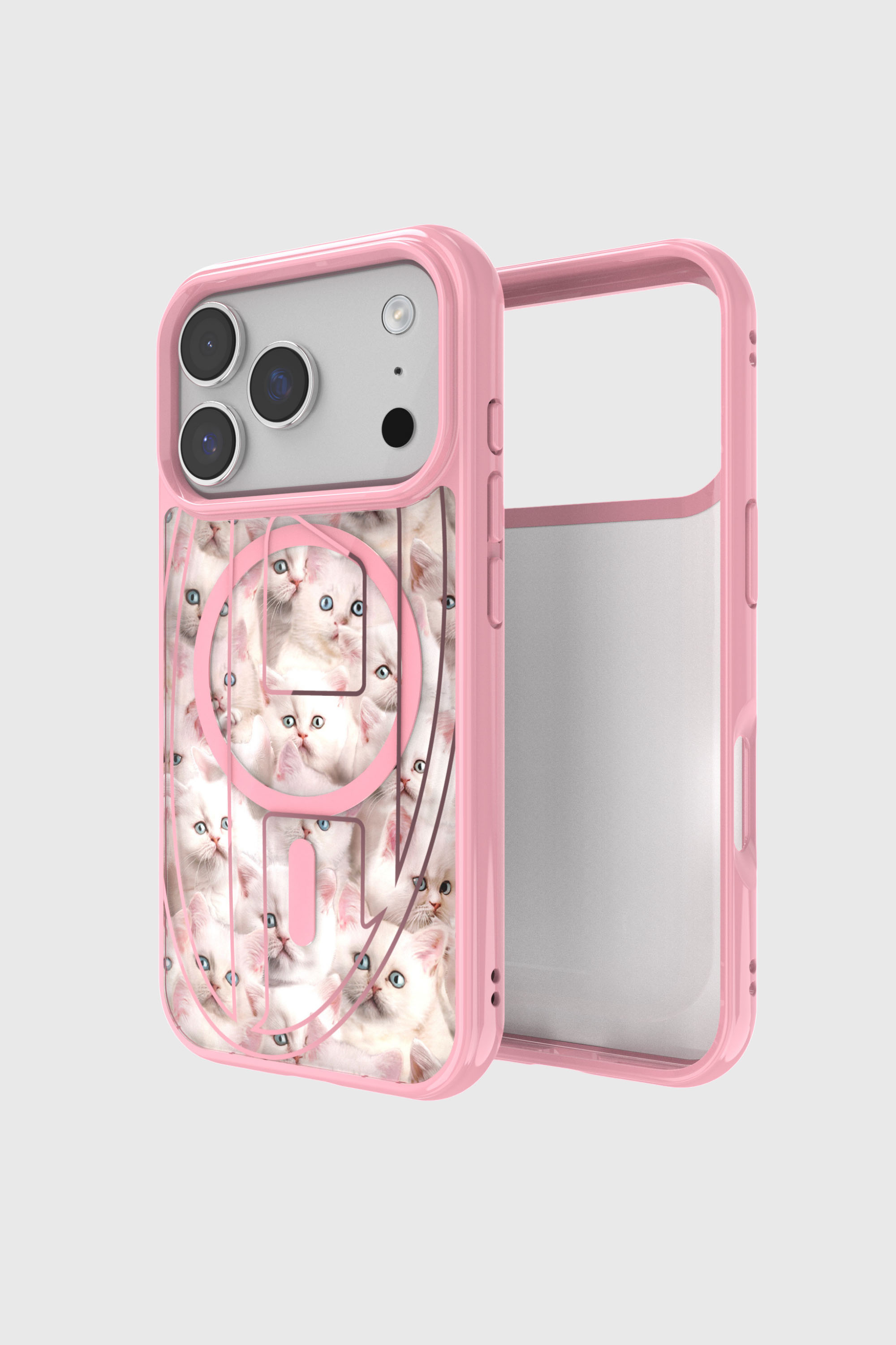Diesel - 60425 AOP CASE, Unisex's Oval D cats case with magsafe for iPhone 17 Pro in Pink - 1