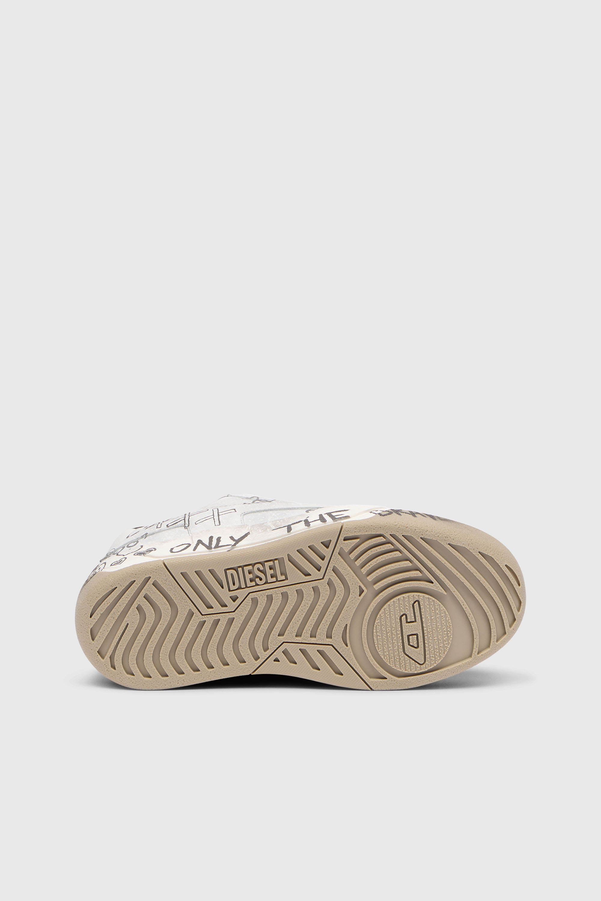 Diesel - S-D-OLLIE LOW W, S-D-Ollie-Sneaker in pelle con stampa graffiti Donna in Bianco - 5