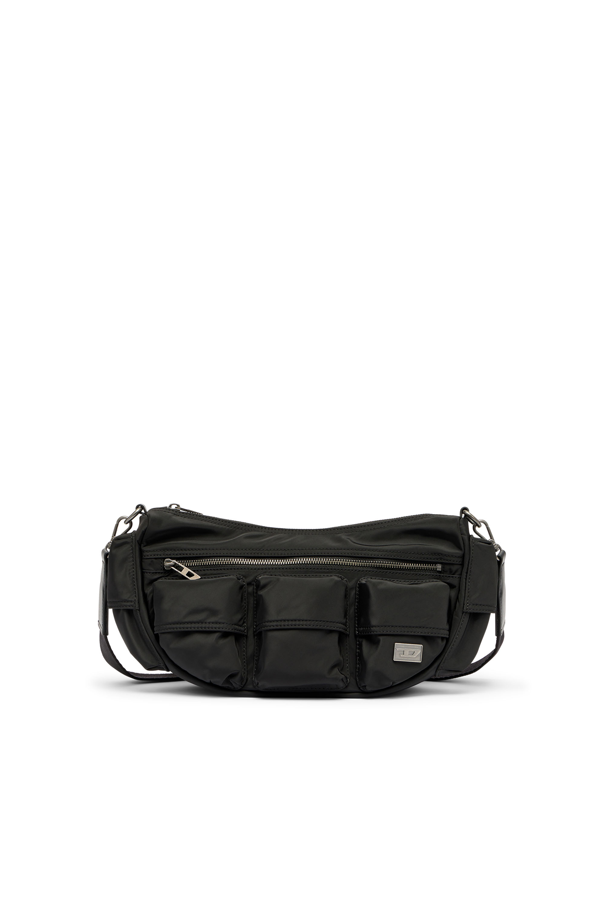 Diesel - MULTI-PKTS SHOULDER BAG X, Multi-Pkts-Borsa multitasche in tessuto utility Unisex in Nero - 1