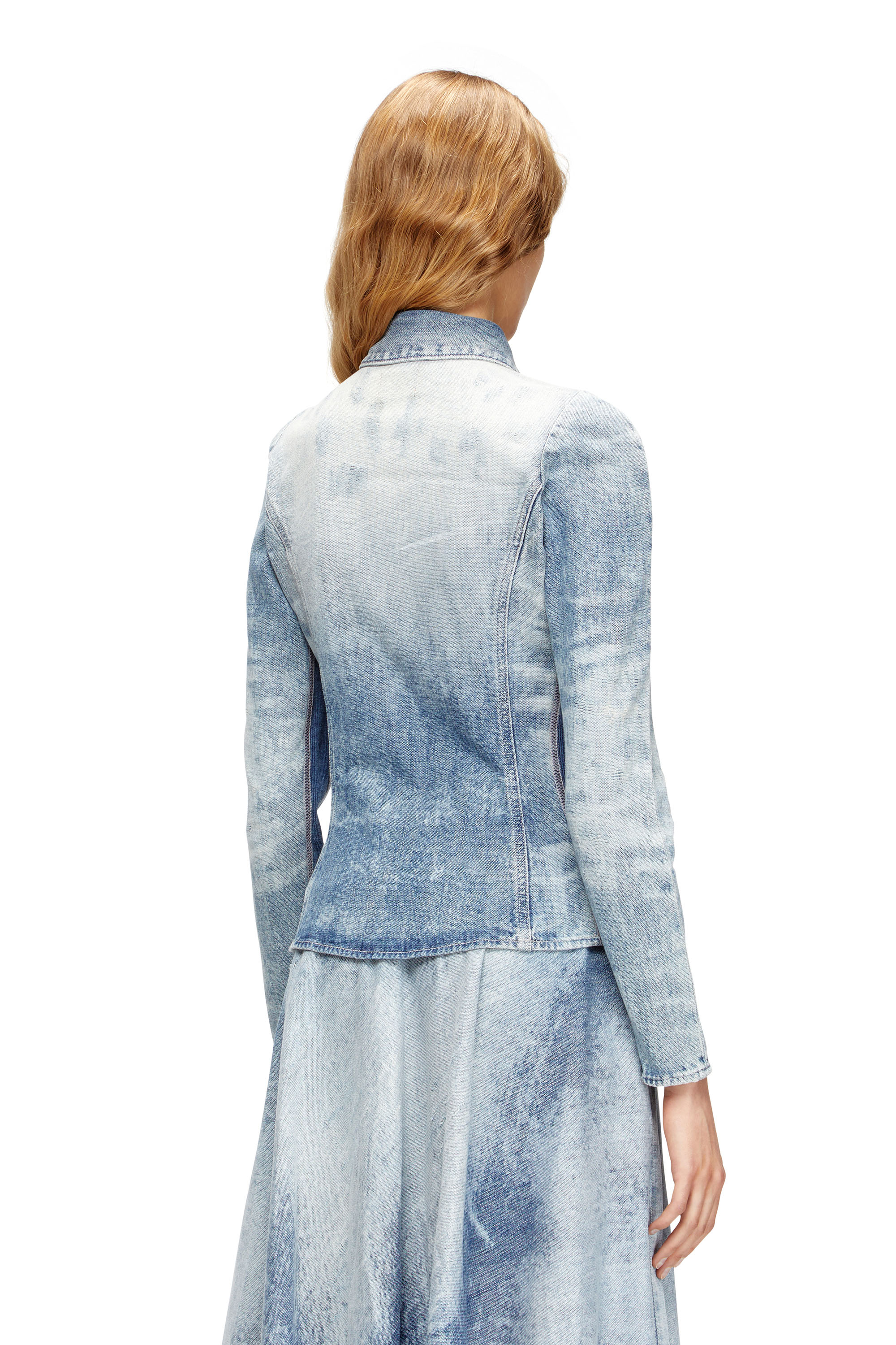 Diesel - DE-MASLY-FSH, Camicia in denim distressed a nido l'ape Donna in Blu - 4