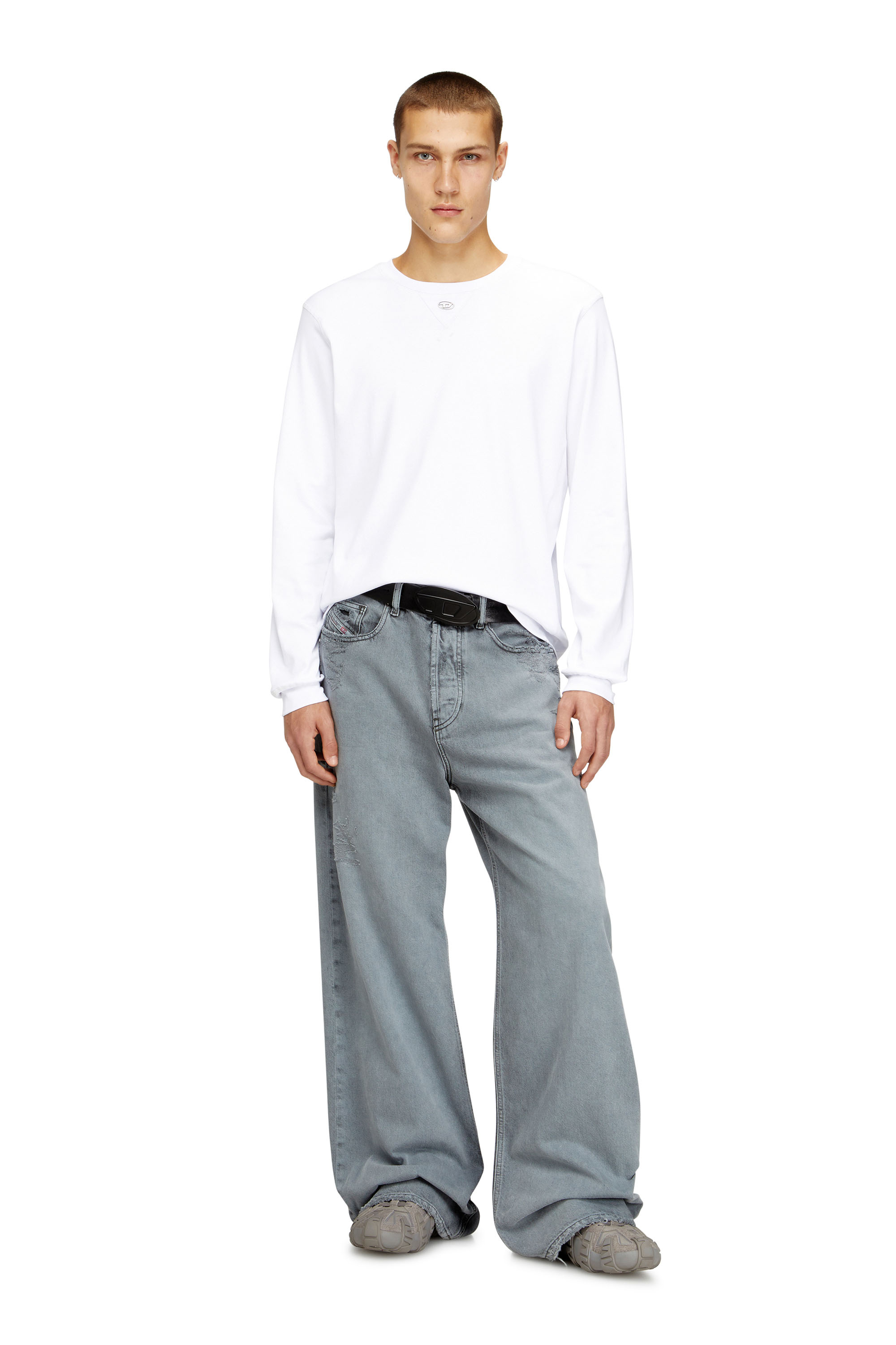 Diesel - T-MADJUST-LS-TR, Man's Cotton long-sleeve T-shirt with Oval D in null - 2