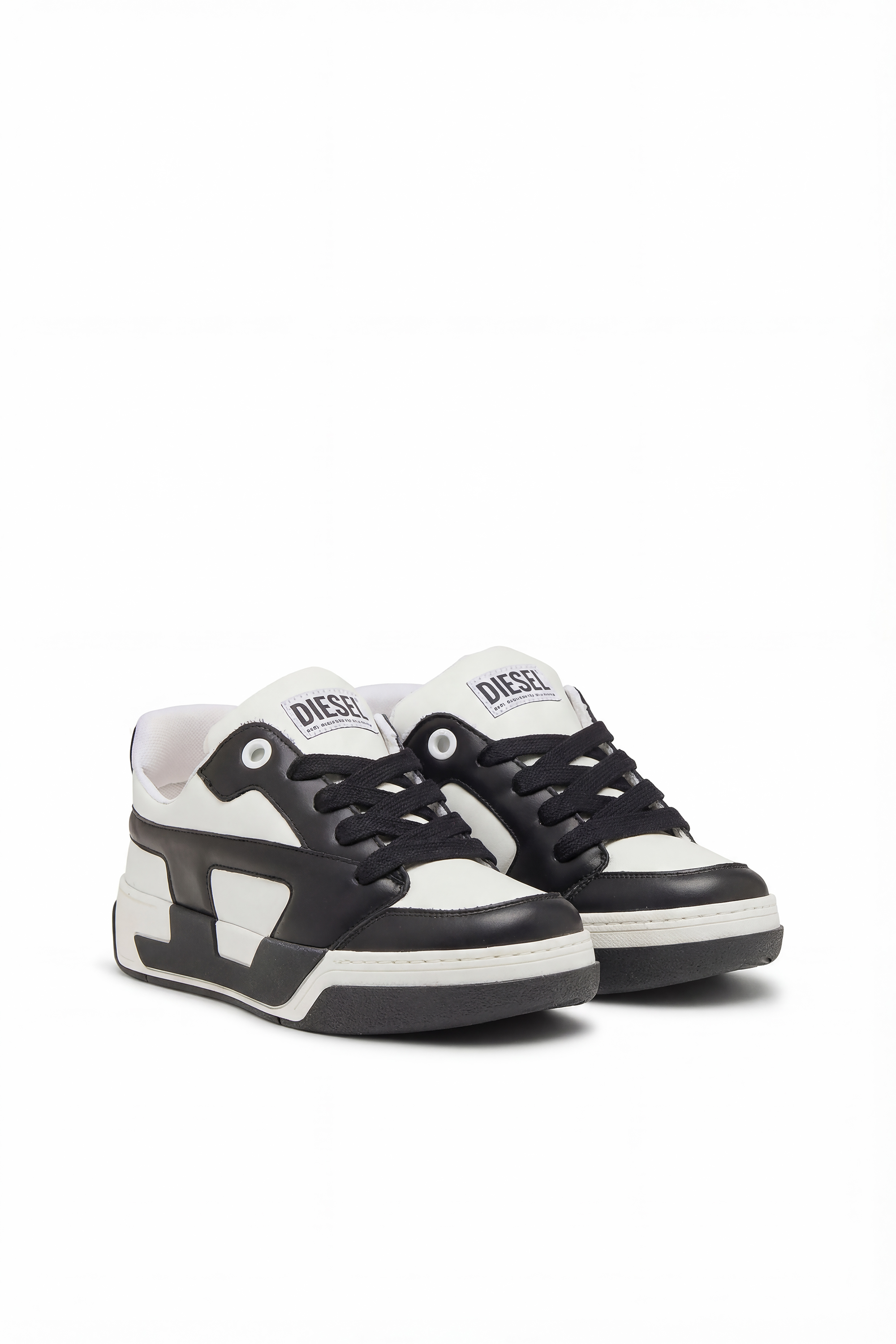 Diesel - S-D-OLLIE LOW, S-D-Ollie-Sneaker da uomo in pelle color block Uomo in Bianco - 2