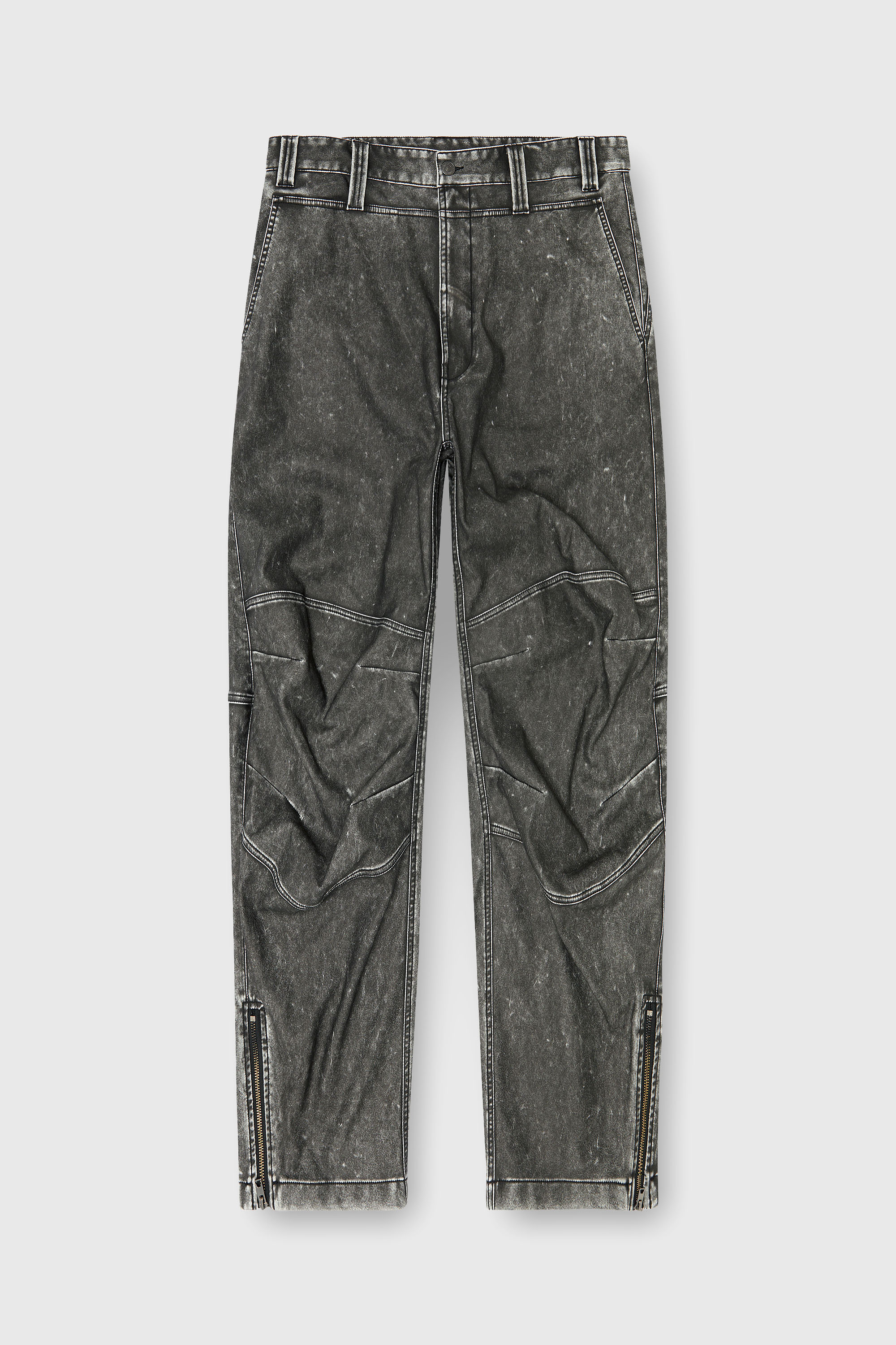 Diesel - P-DELLY-NJCJ, Pantaloni in tessuto doppiato effetto distressed Uomo in Grigio - 2