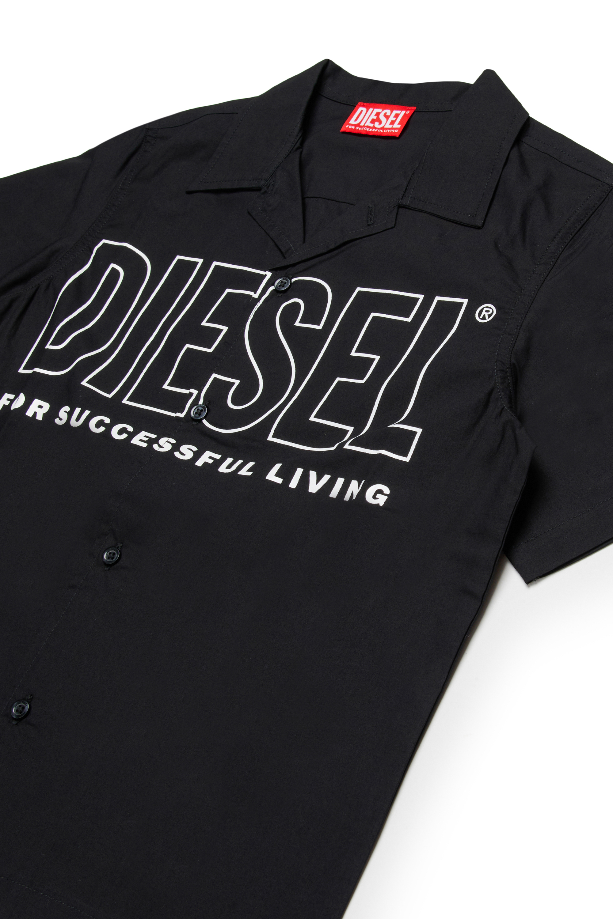 Diesel - MCDRID, Camicia in cotone a maniche corte Uomo in Nero - 3
