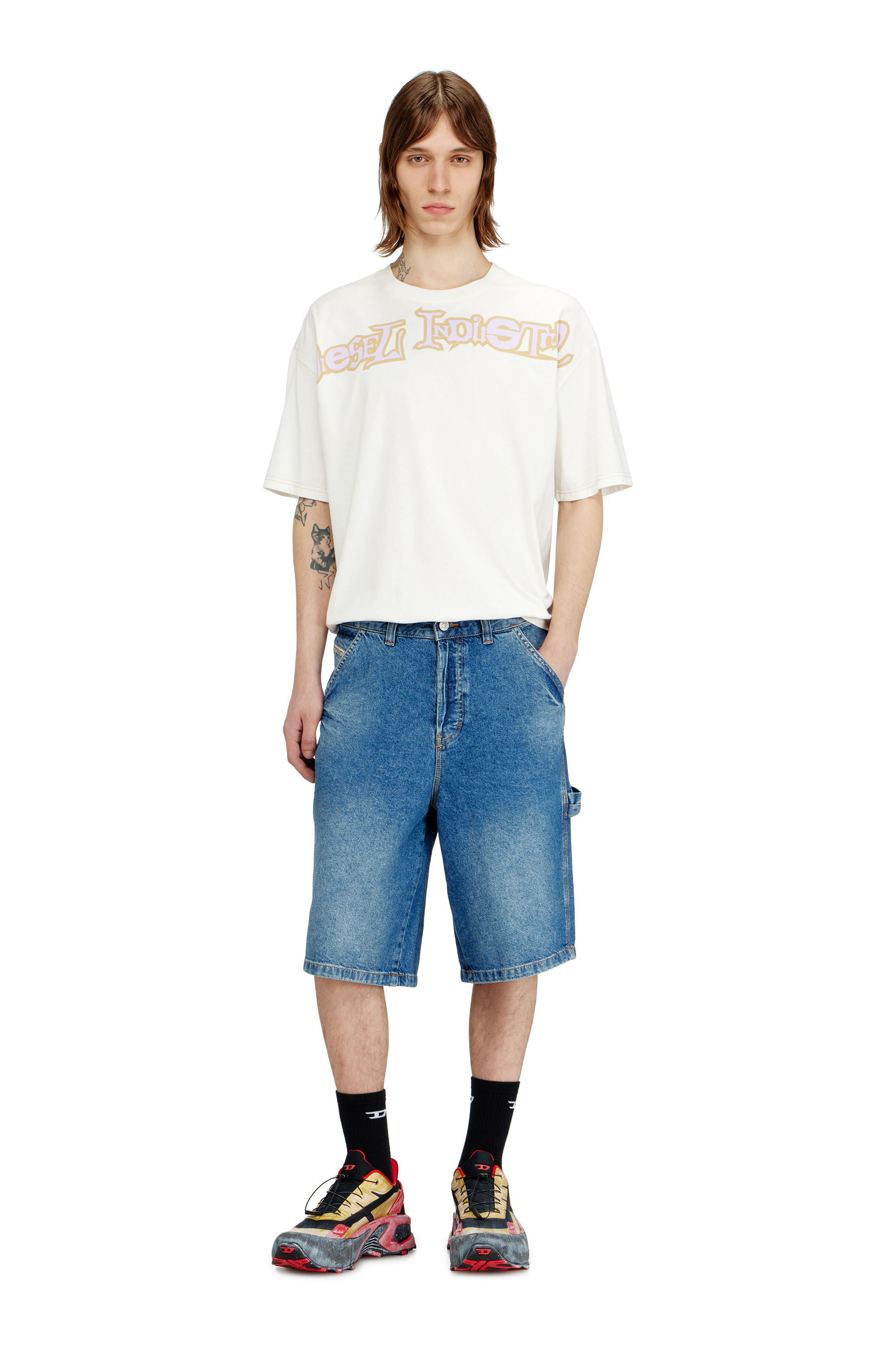 Diesel - D-LIVERY-W-SHORT, Shorts in denim stile utility Uomo in Blu - 2