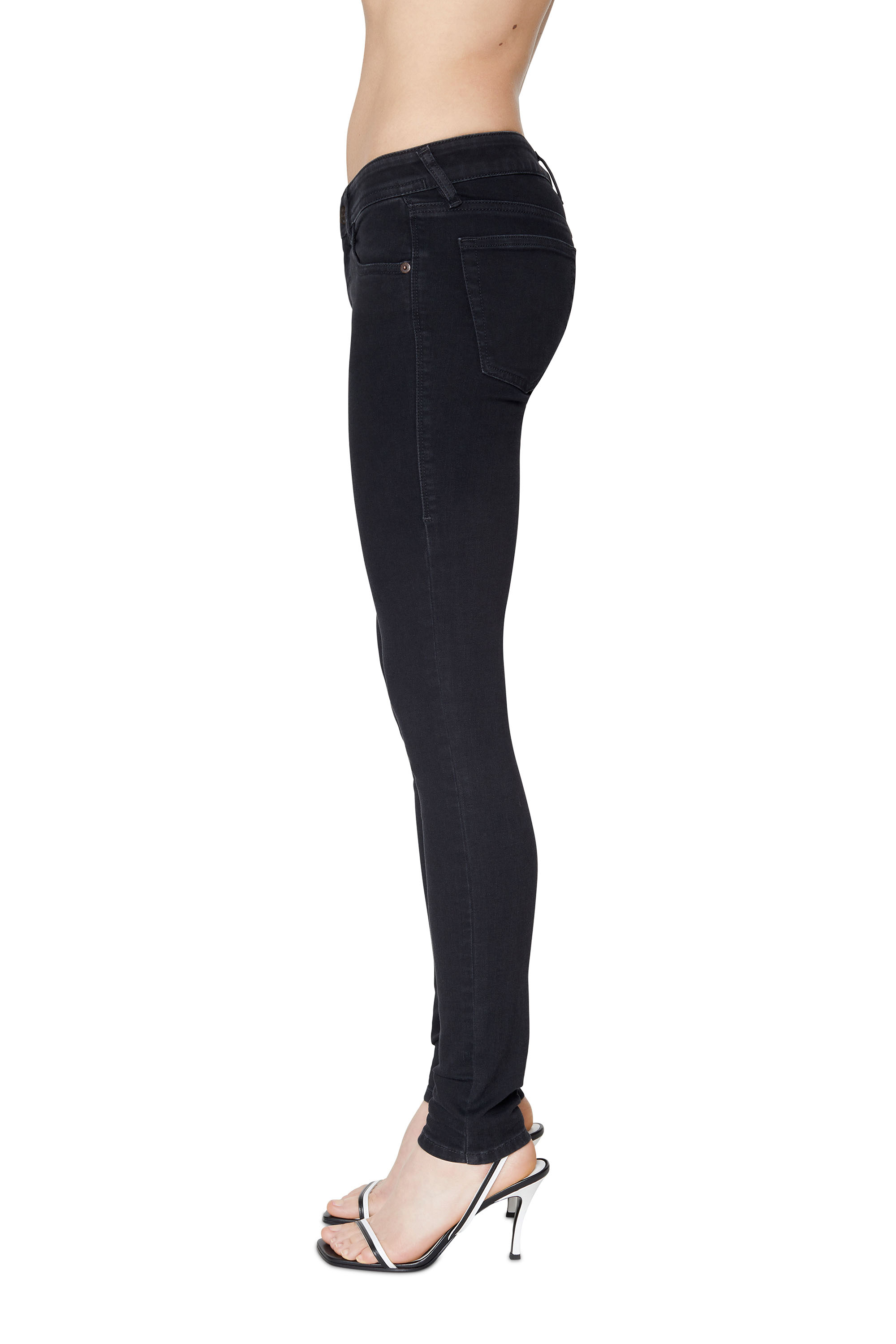 Diesel - 2018 Slandy low Z69VW Super skinny Jeans, Nero/Grigio scuro - Image 4