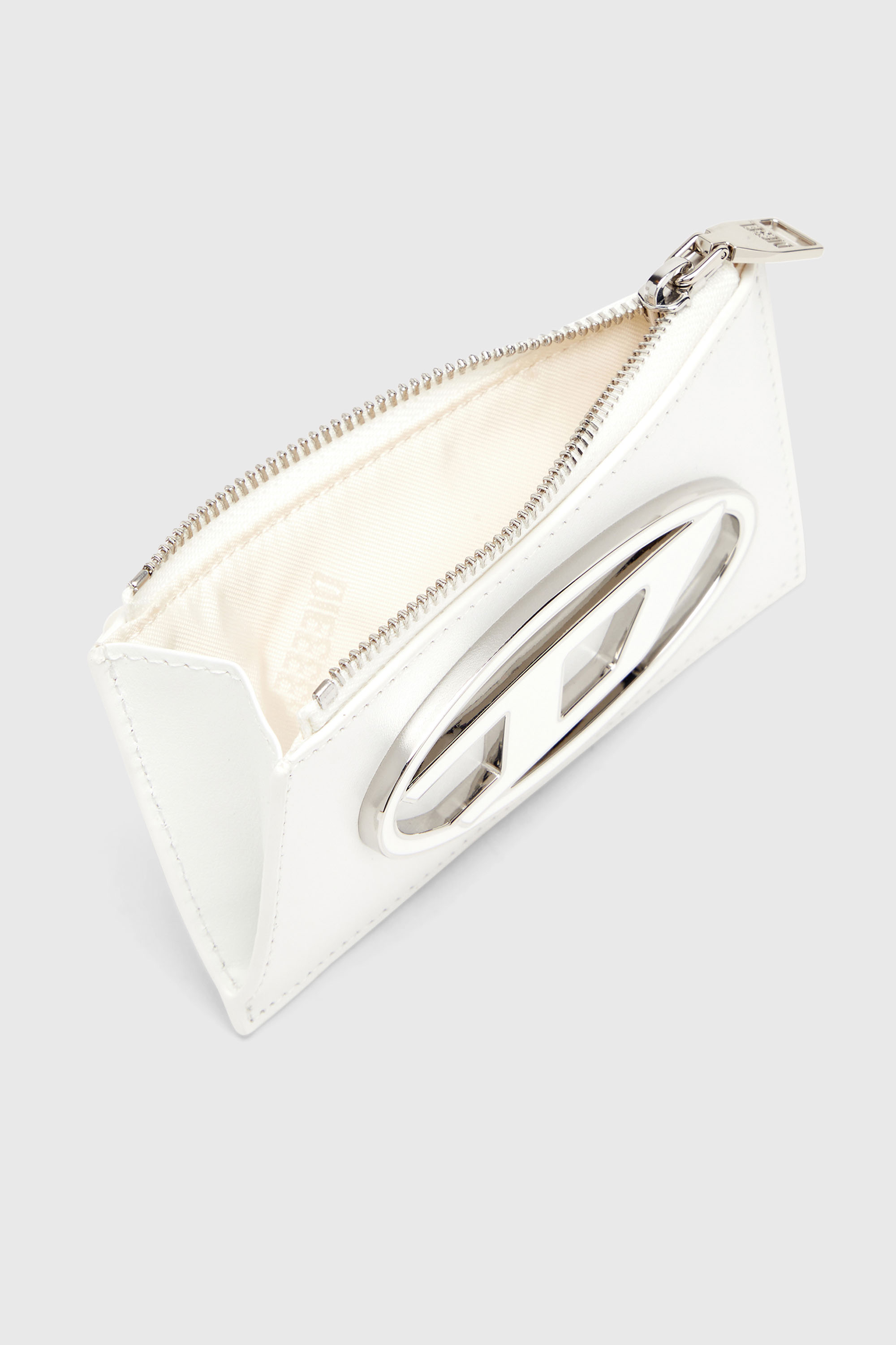 Diesel - 1DR CARD HOLDER III, Portacarte piatto in nappa Donna in Bianco - 3