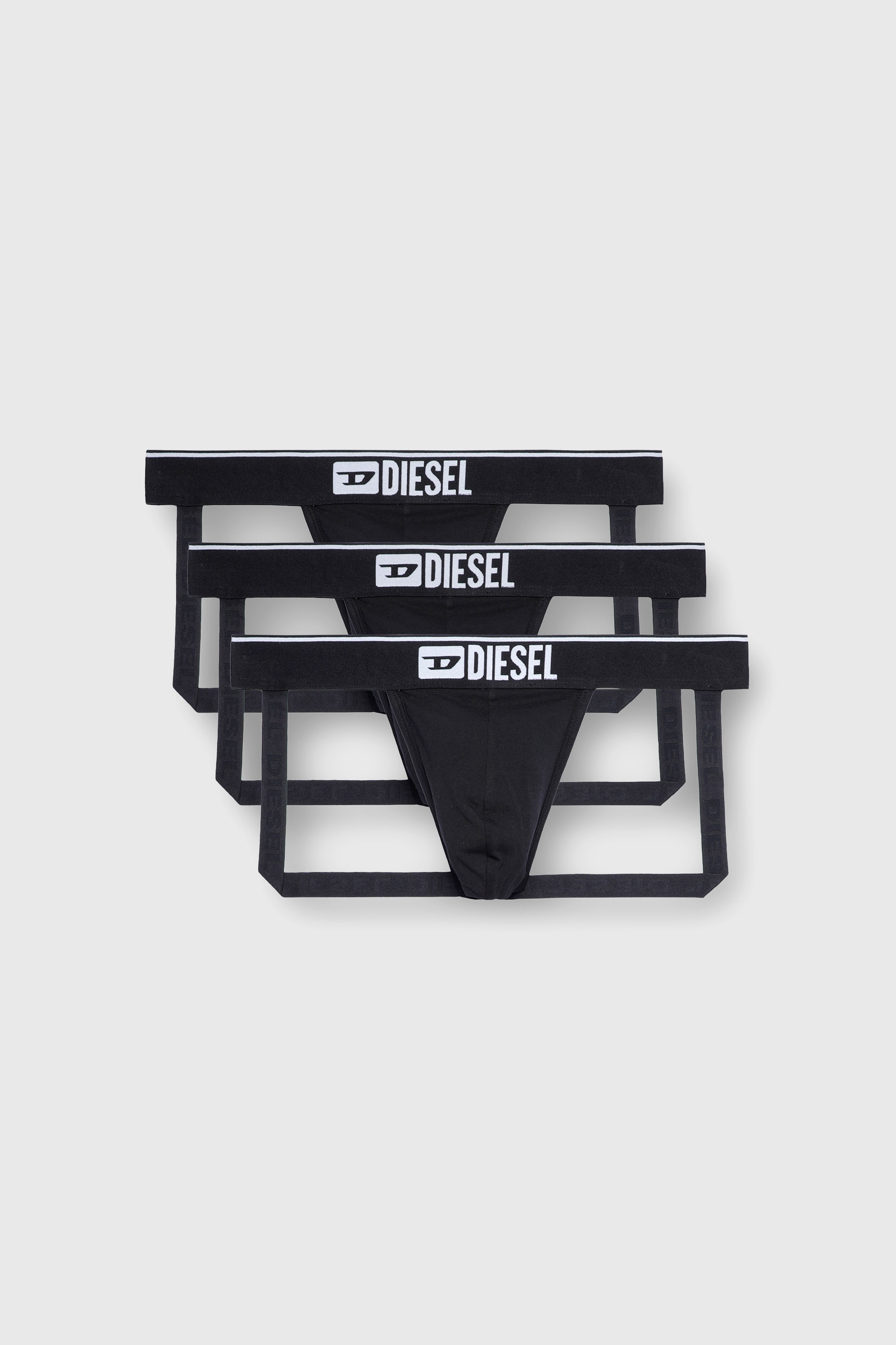 Diesel - UMBR-JOCKYTHREEPACK, Set da tre jockstrap con logo davanti Uomo in Nero - 2