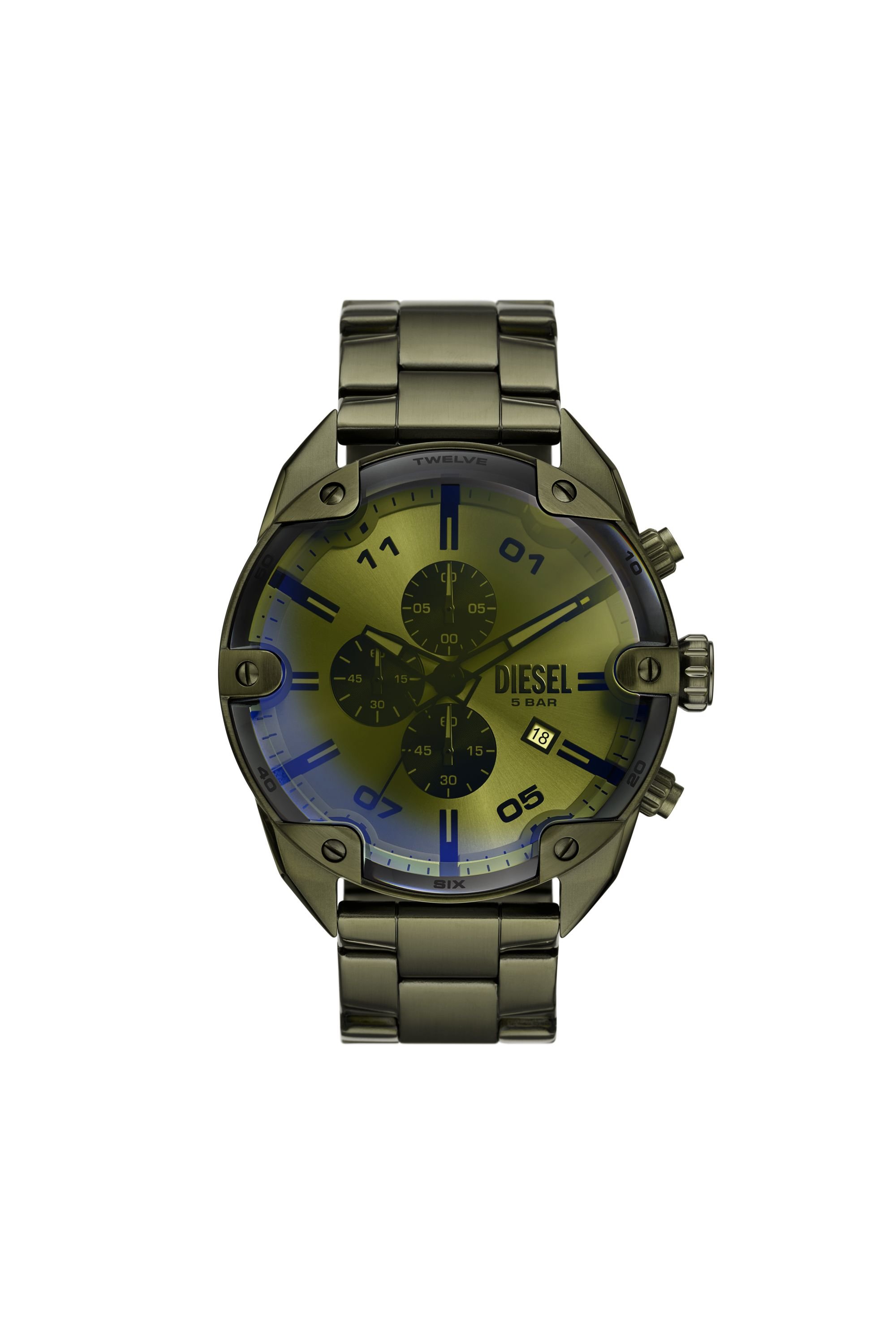 Diesel - DZ4670 WATCH, Orologio Spiked in acciaio inossidabile verde Uomo in Verde - 1