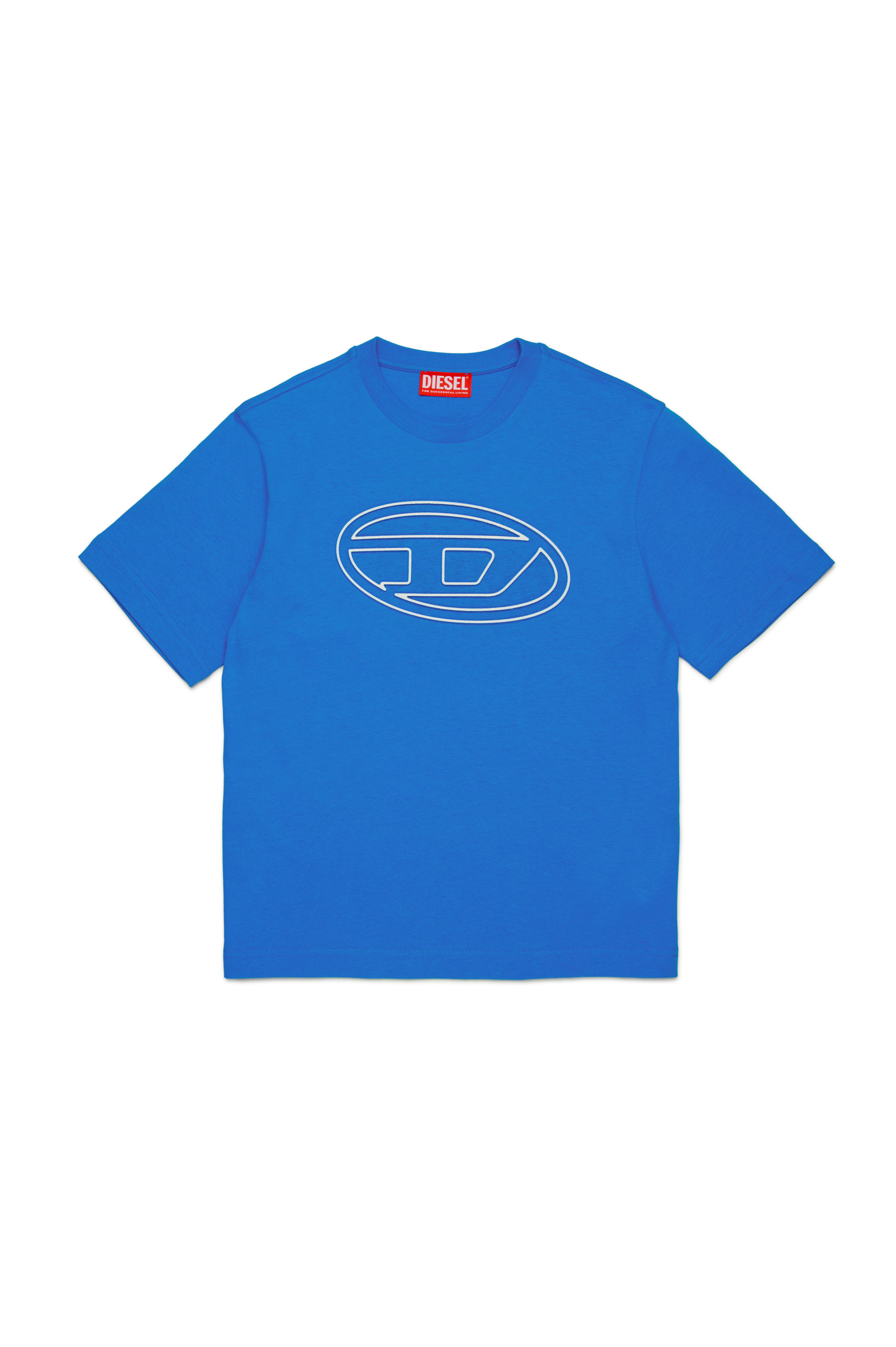 Diesel - TJUSTBIGOVAL OVER, Man T-shirt with Oval D outline logo in Blue - Image 1