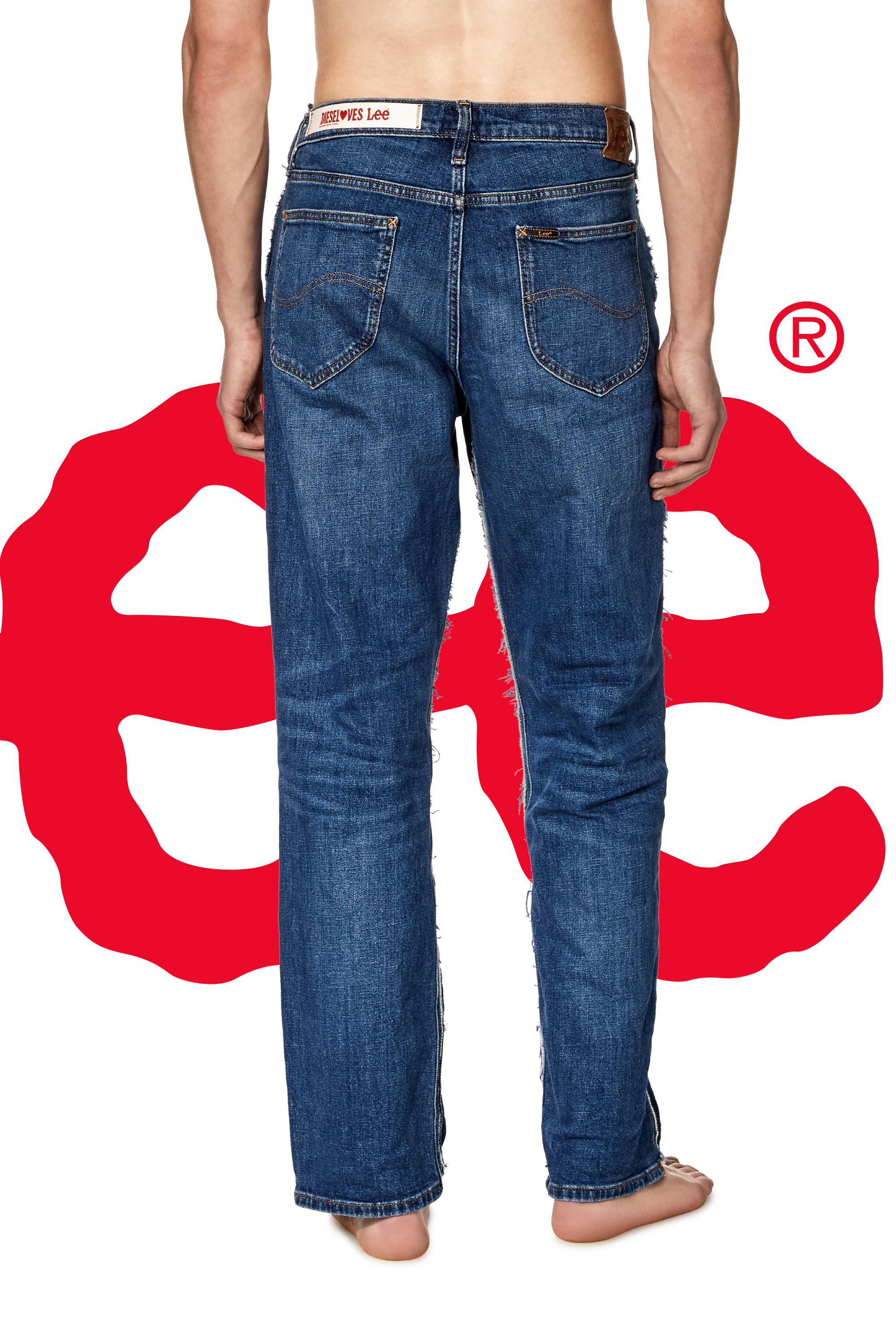 Diesel - Straight Jeans Dieseloves 03 09K47, Blu medio - Image 6
