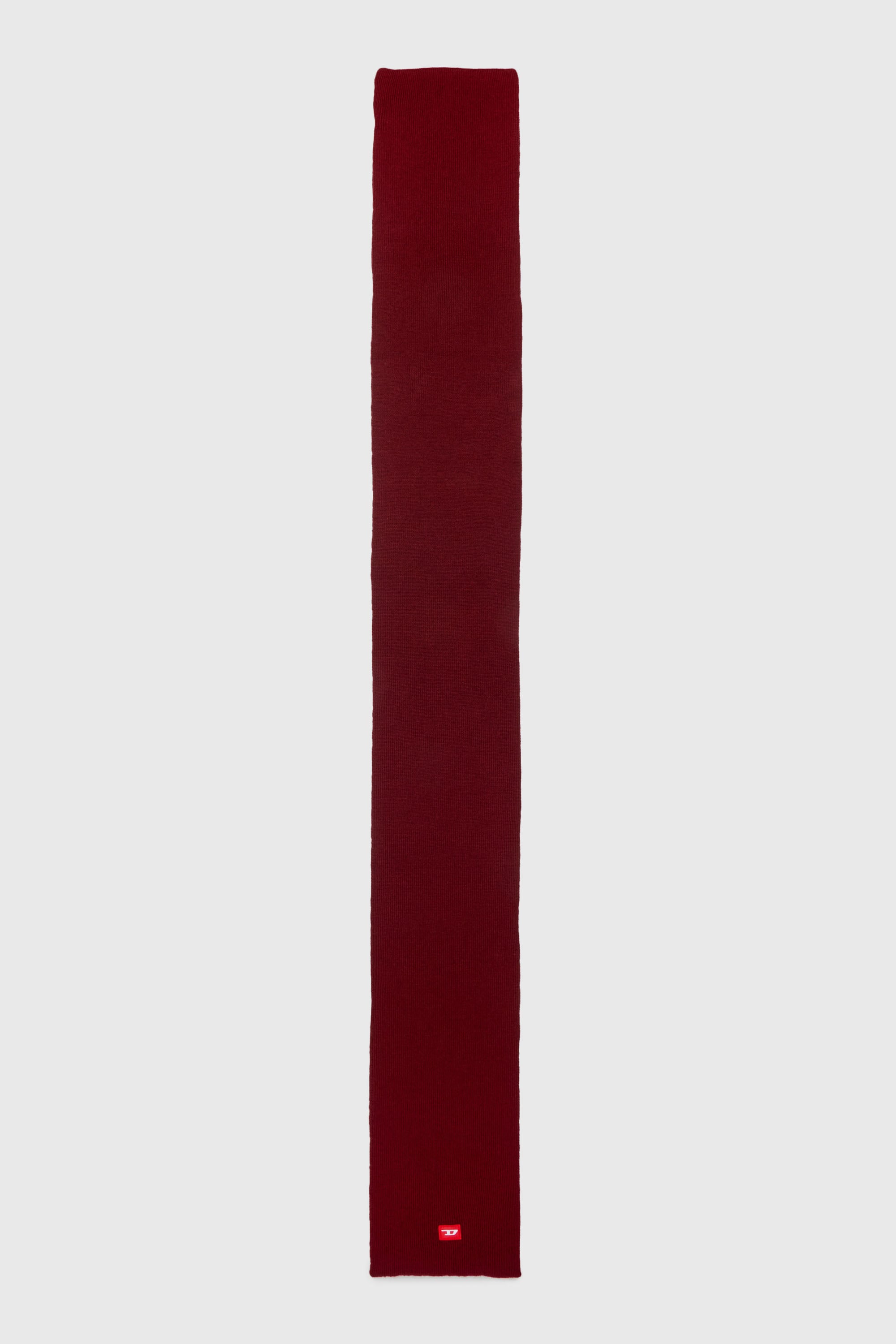 Diesel - RLOT, Sciarpa in misto lana con patch logo D Unisex in Rosso - 2