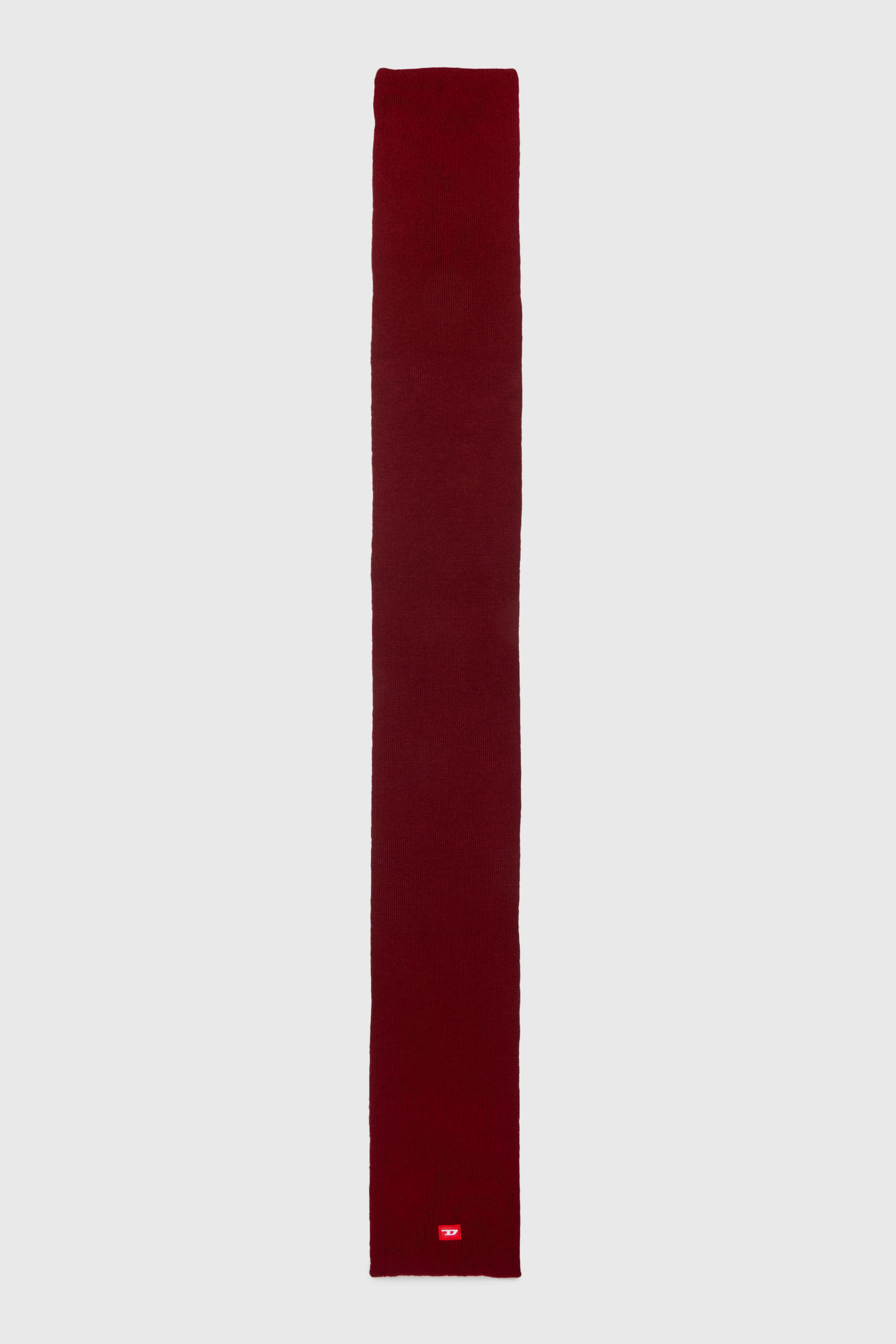 Diesel - RLOT, Sciarpa in misto lana con patch logo D Unisex in Rosso - 2