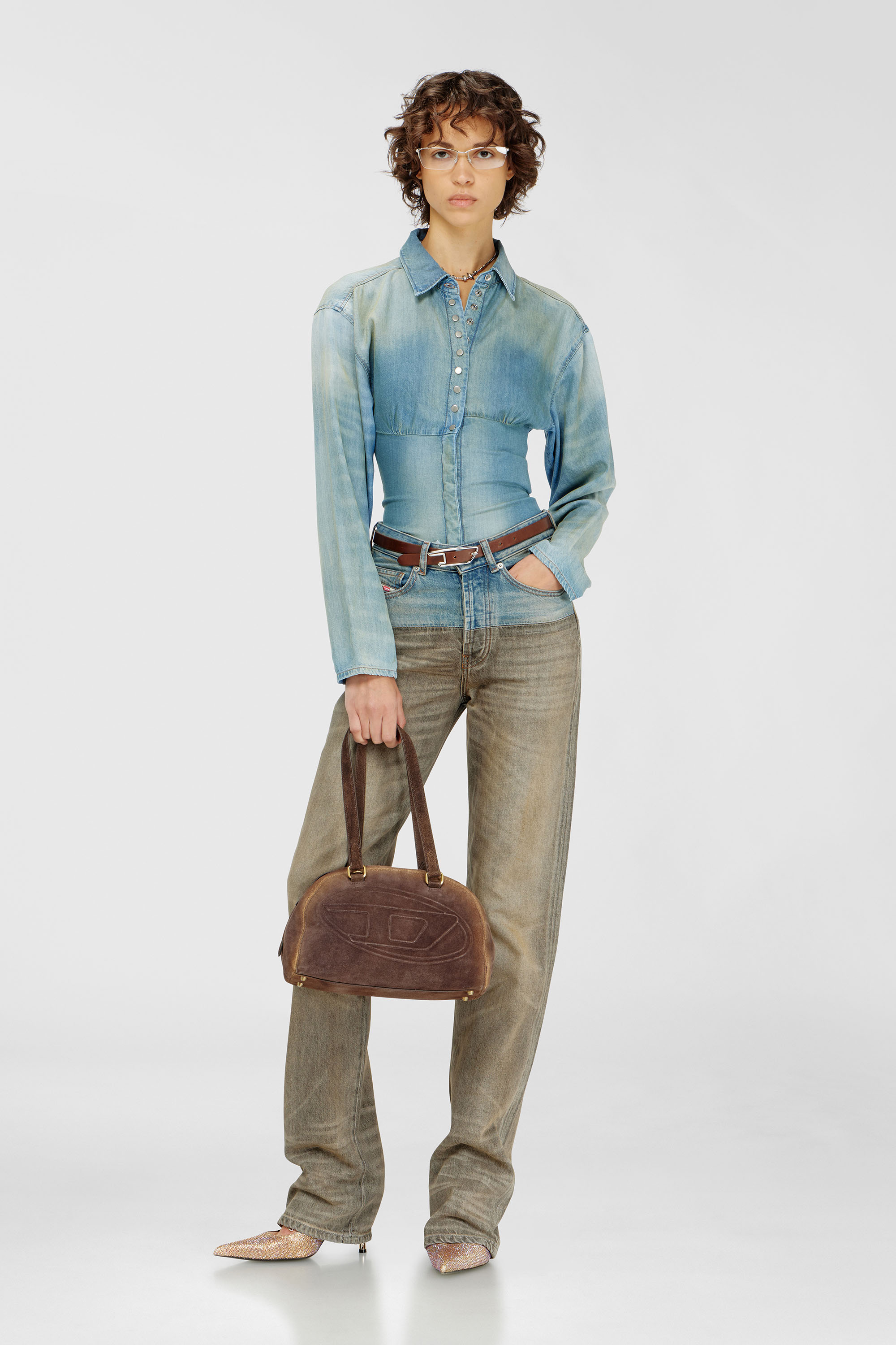 Diesel - Regular Jeans D-Sie 0ADDX Donna, Grigio/Blu - Image 1