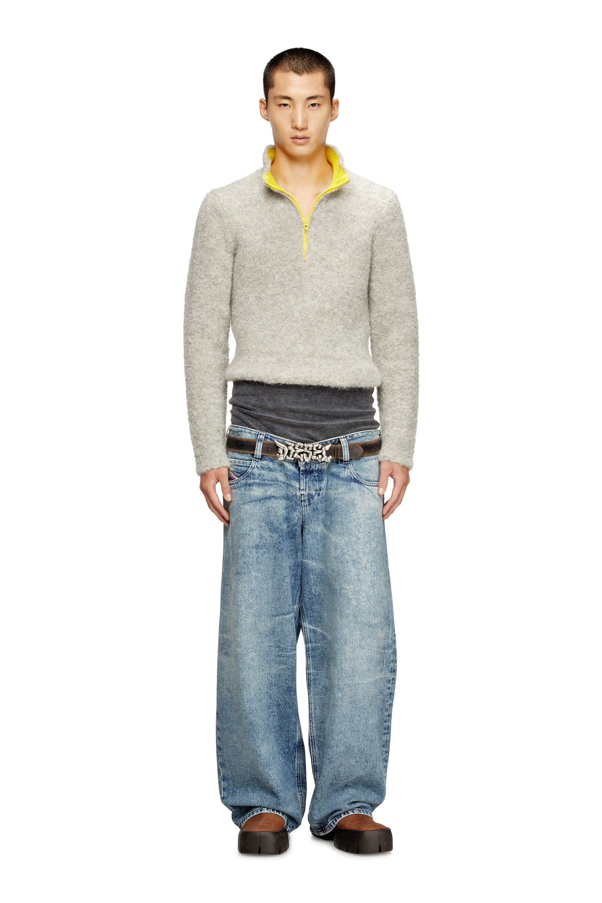 Diesel - Relaxed Jeans D-Eni 09N97 Uomo, Blu medio - Image 1