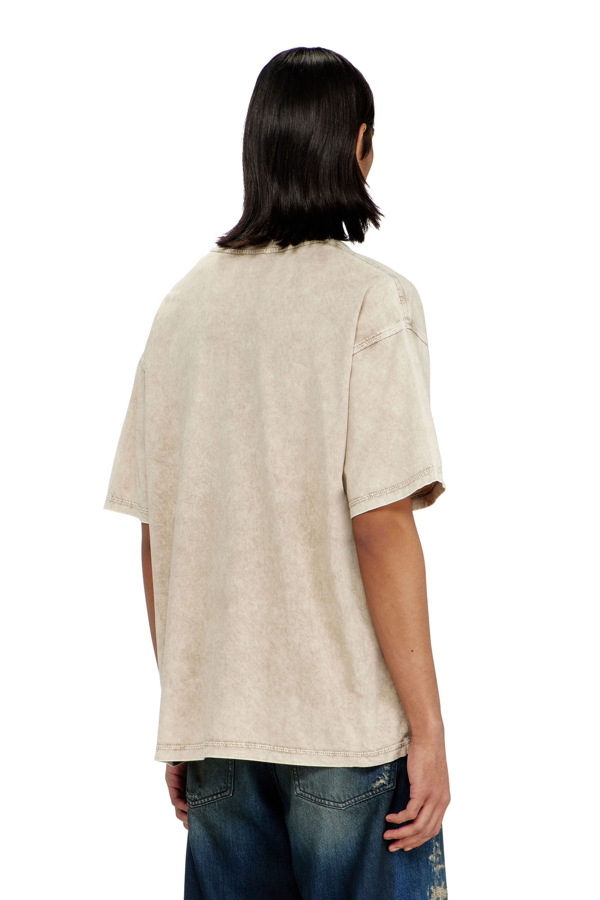 Diesel - T-BOXT-AA14, T-shirt in cotone con effetto lavorato Uomo in Beige - 4