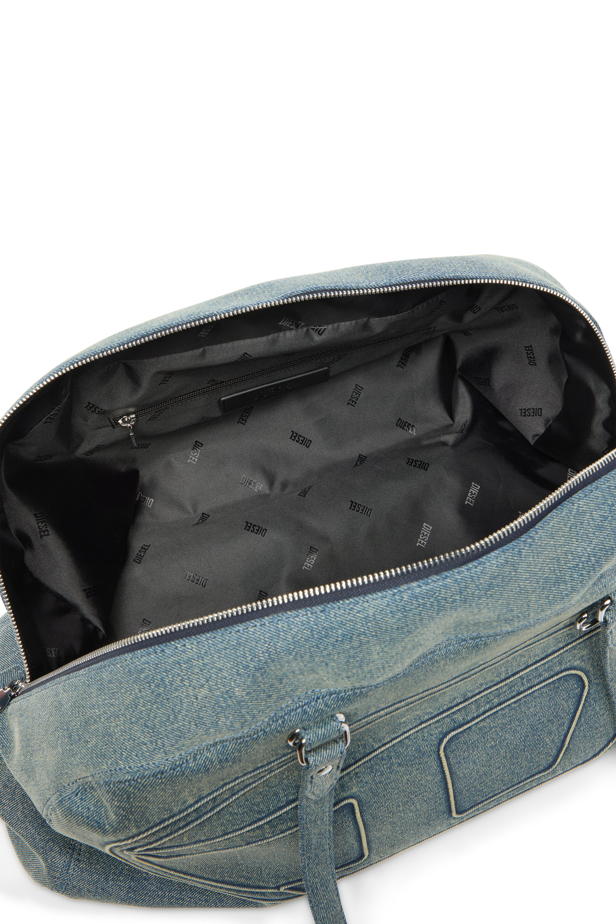 Diesel - 1DR DOME SOFT DUFFLE XL, 1DR Dome-Borsa duffle in denim con logo Oval D Unisex in Blu - 4