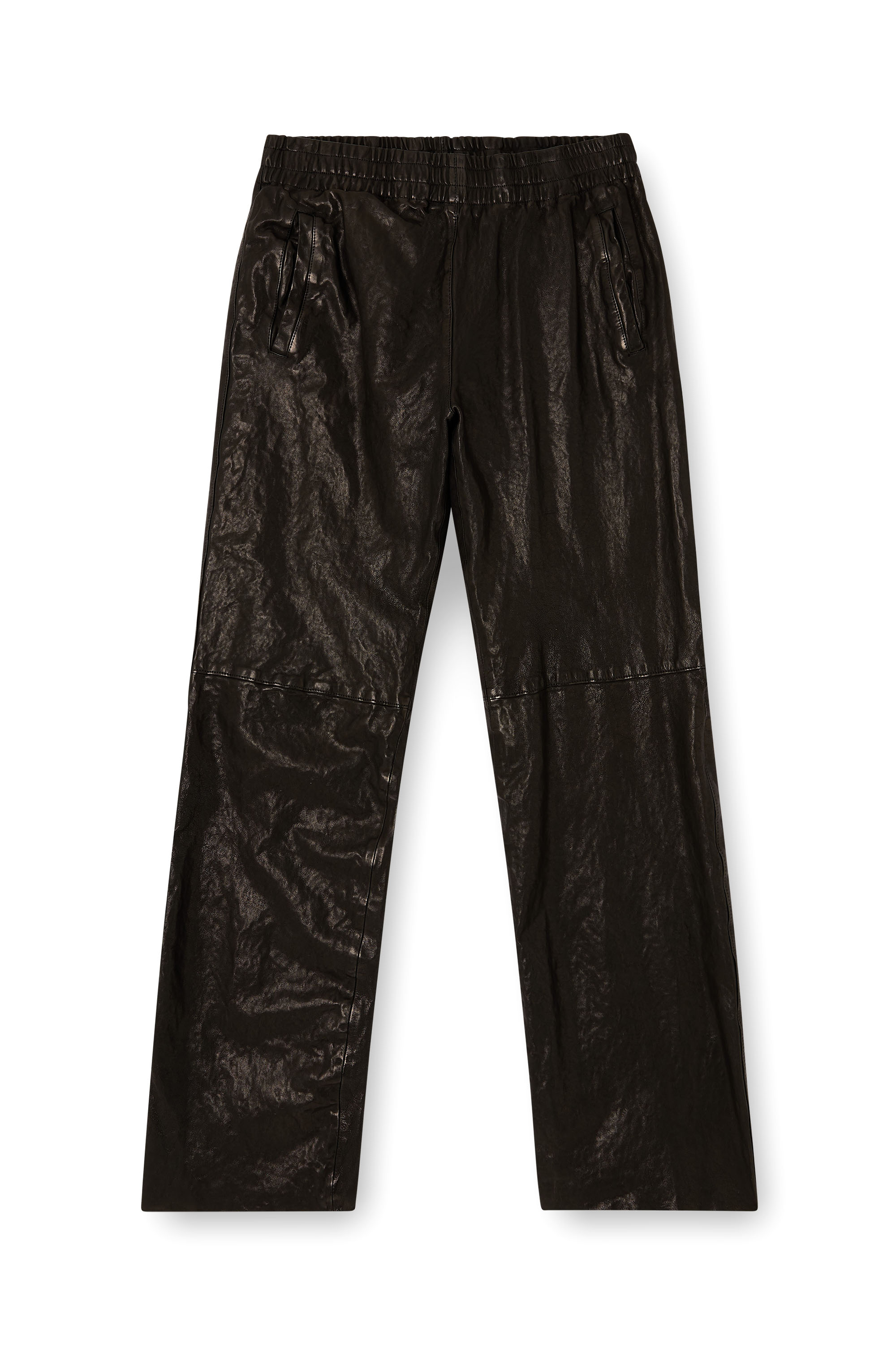 Diesel - P-BRU, Pantaloni elasticizzati in cuir-bouilli Uomo in Nero - 3
