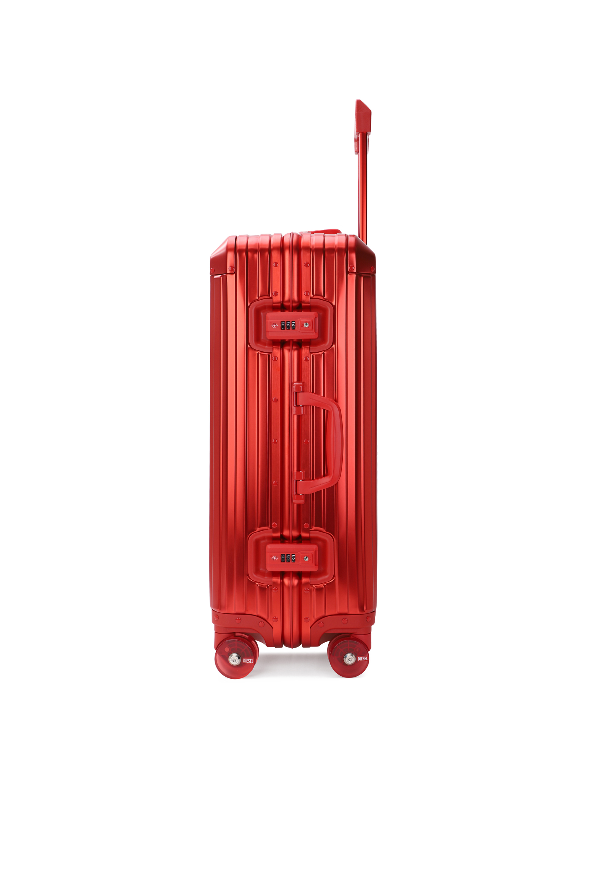 Diesel - DIESEL ALUMINUM TROLLEY- DSL002, Valigia in alluminio taglia M Unisex in Rosso - 4