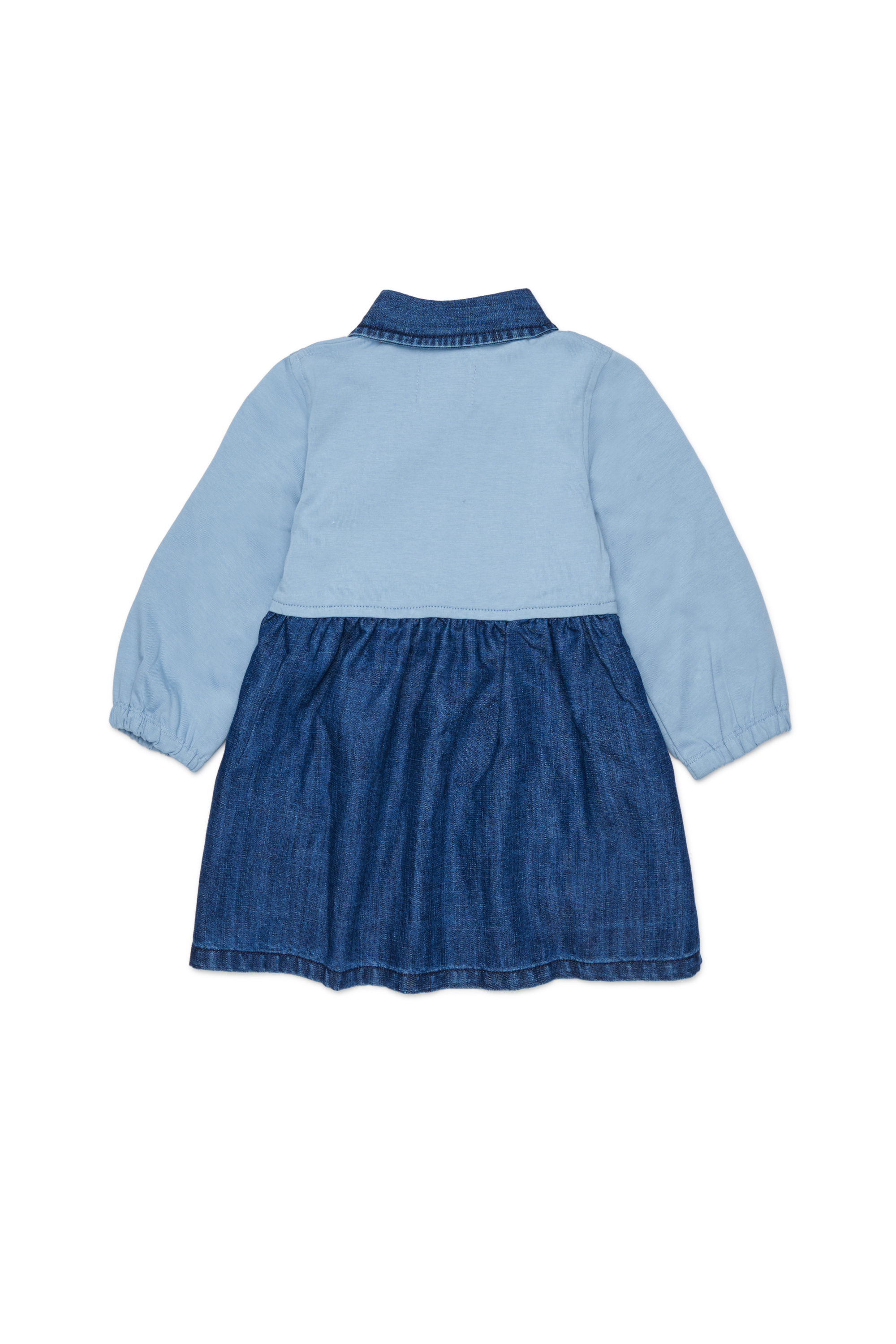 Diesel - DROSEB, Abito camicia in cotone e denim con stampa rose Donna in Blu - 2