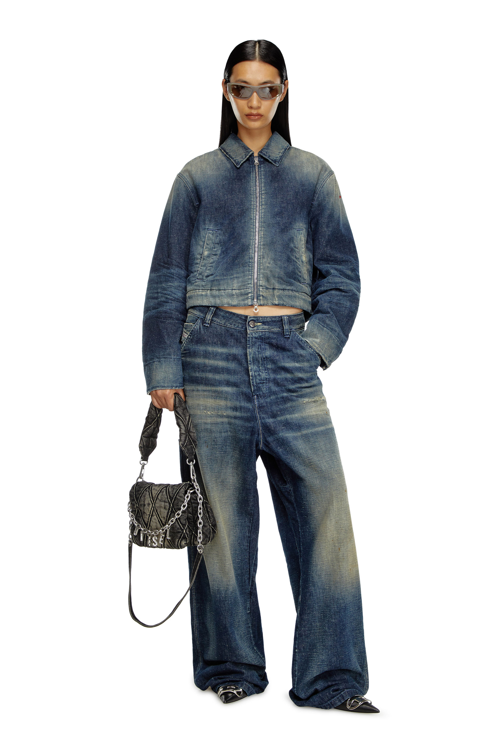 Diesel - DE-NOVA, Giacca imbottita in denim utility Donna in Blu - 1