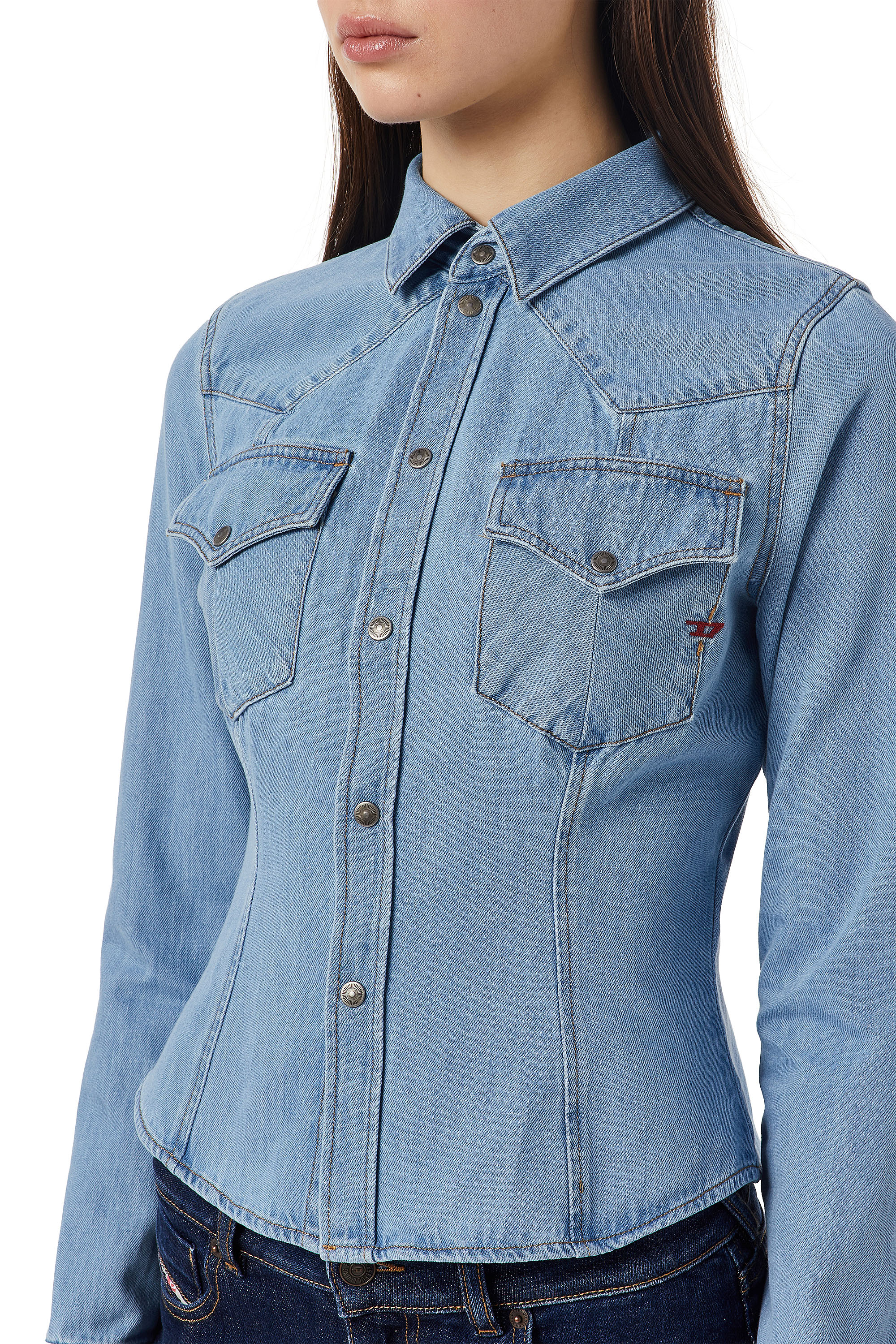 Diesel - DE-RIN WESTERN SHIRT, Blu medio - Image 5