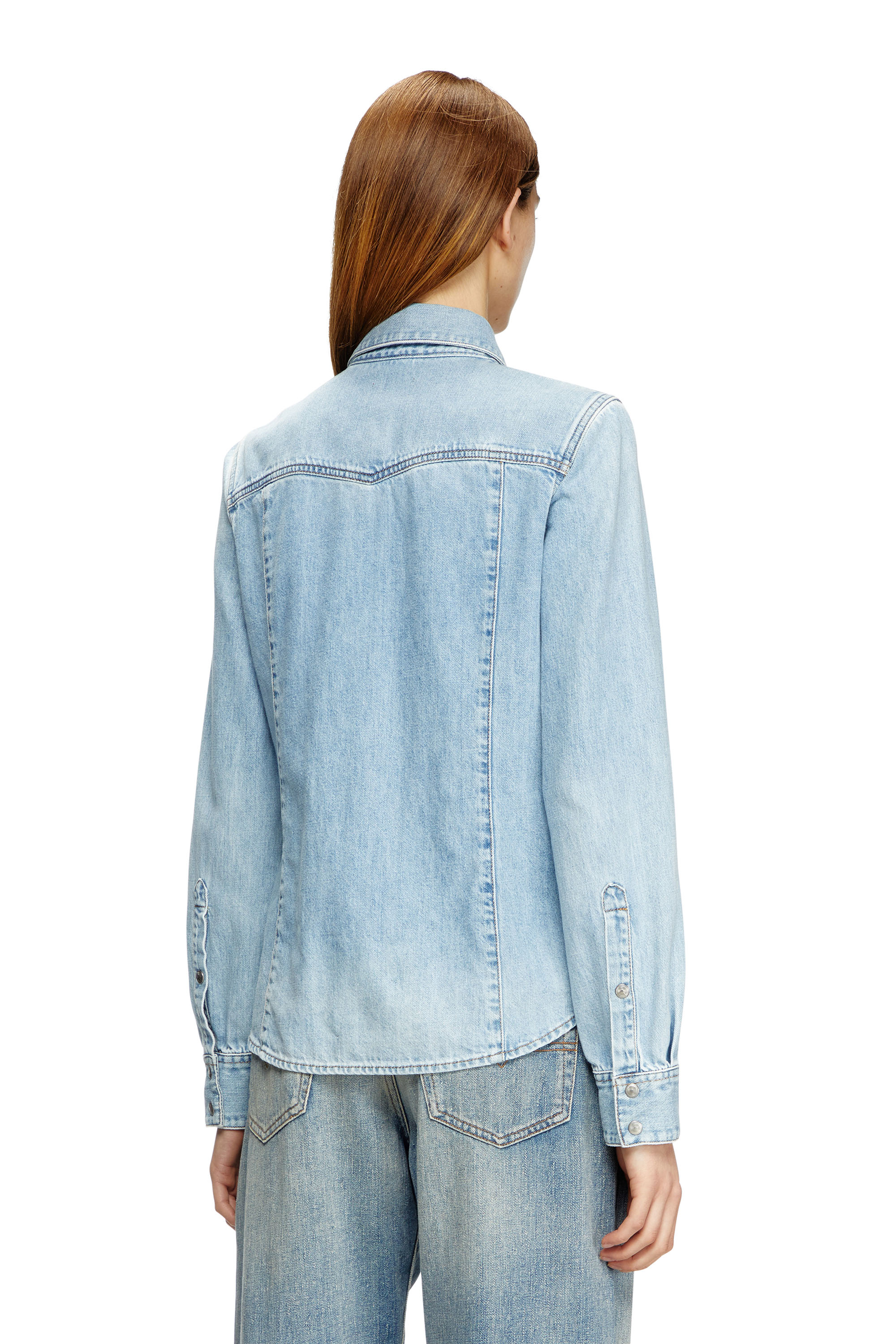 Diesel - DE-WAVES, Camicia Western in denim Donna in Blu - 4