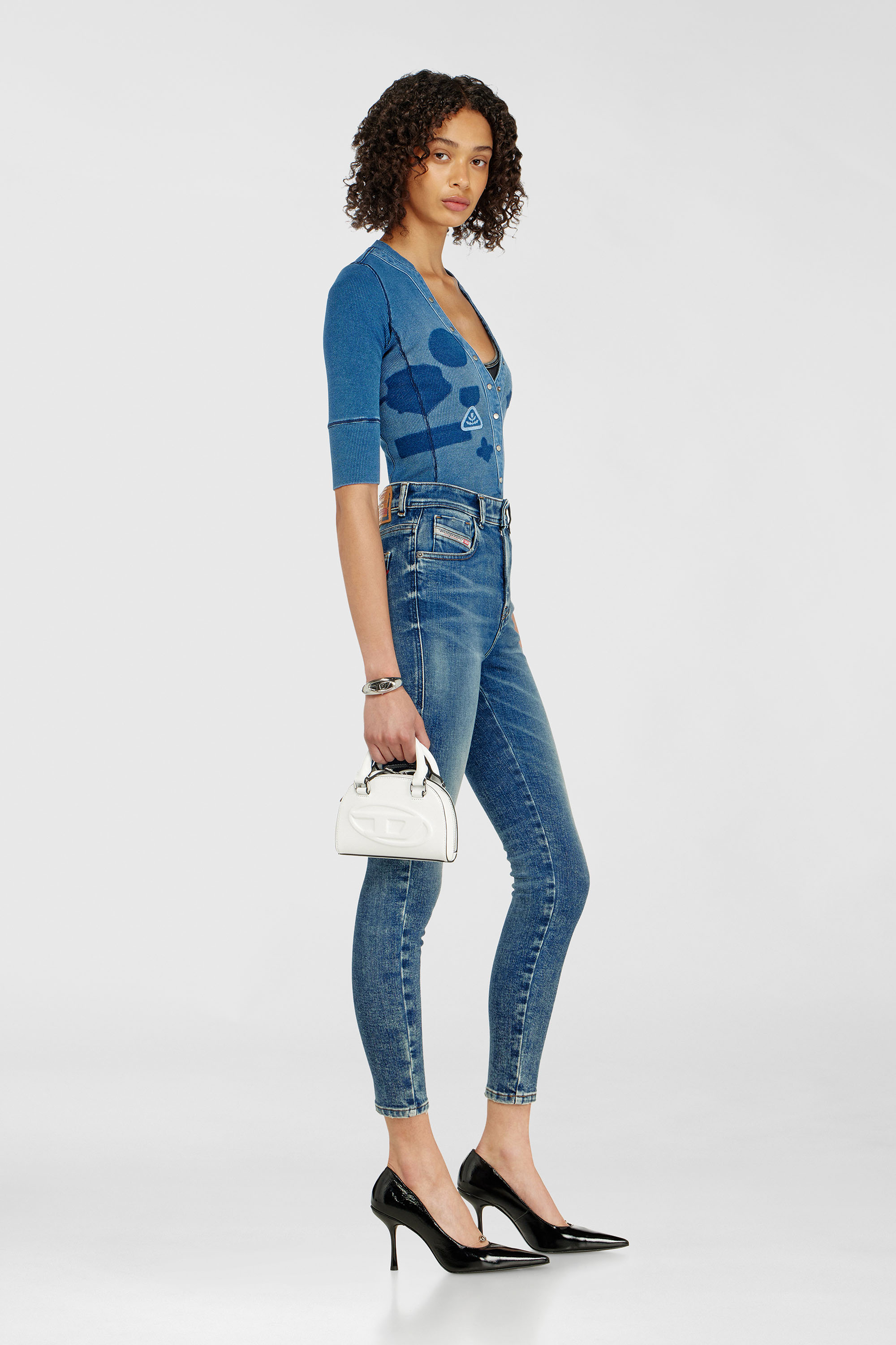 Diesel - Skinny Jeans 1984 Slandy-High 09P72 Donna, Blu medio - Image 2