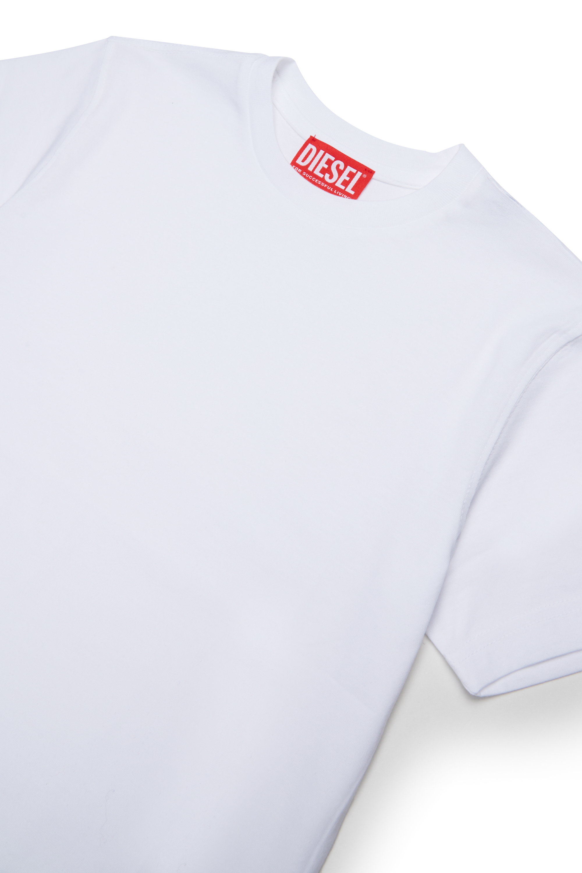 Diesel - TPRES, T-shirt con logo cut-off Uomo in Bianco - 3