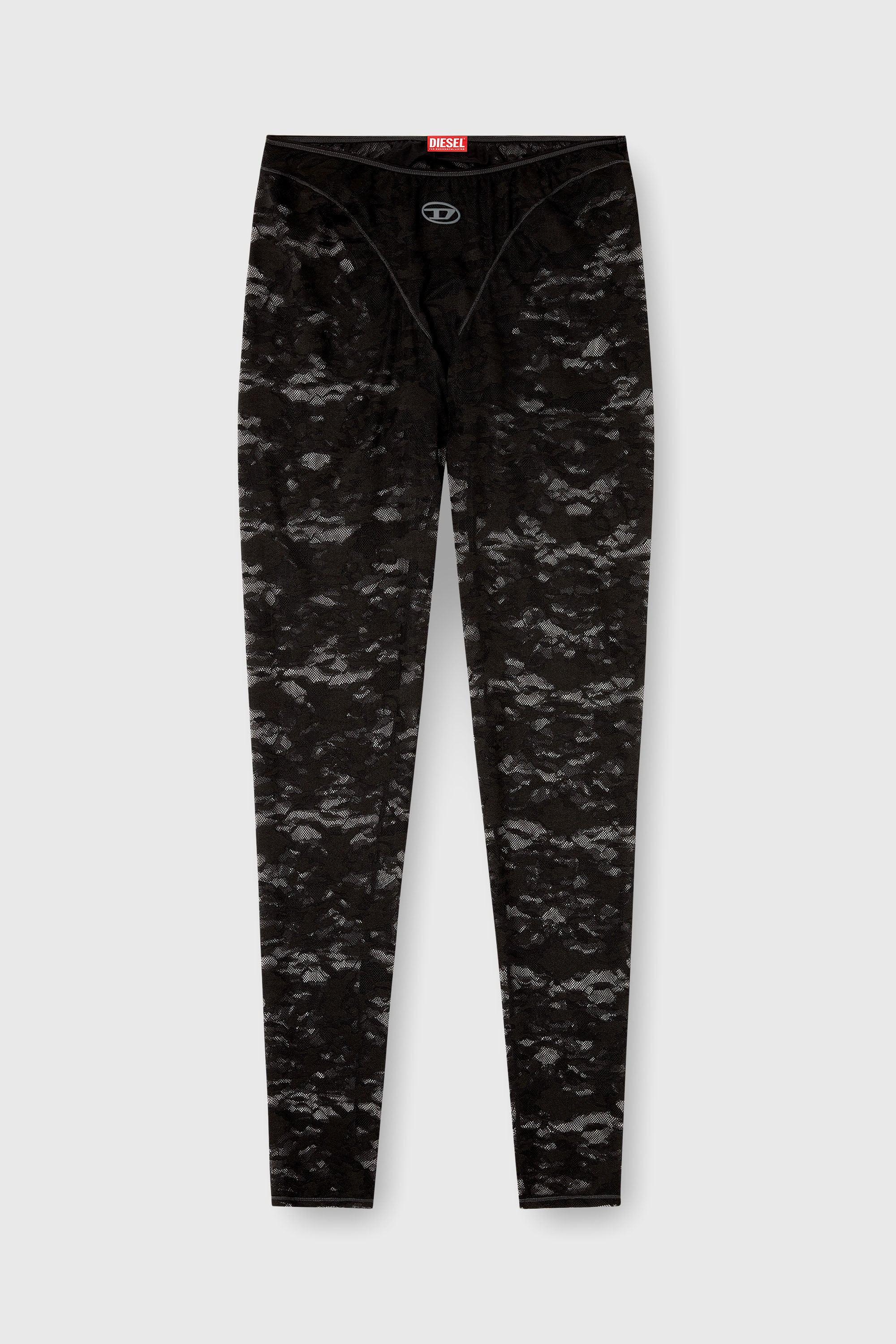 Diesel - CLAIRE-UTLT, Leggings in pizzo camouflage Donna in Nero - 2